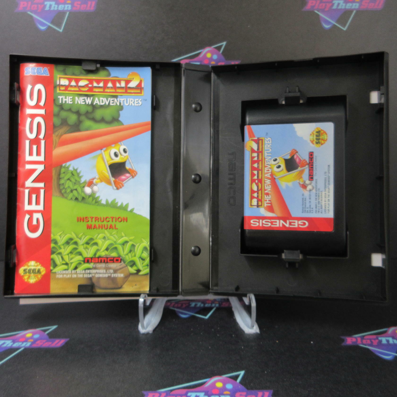 Pac Man 2 - Holo Art Sega Genesis Complete CIB Authentic / Tested - Very Good