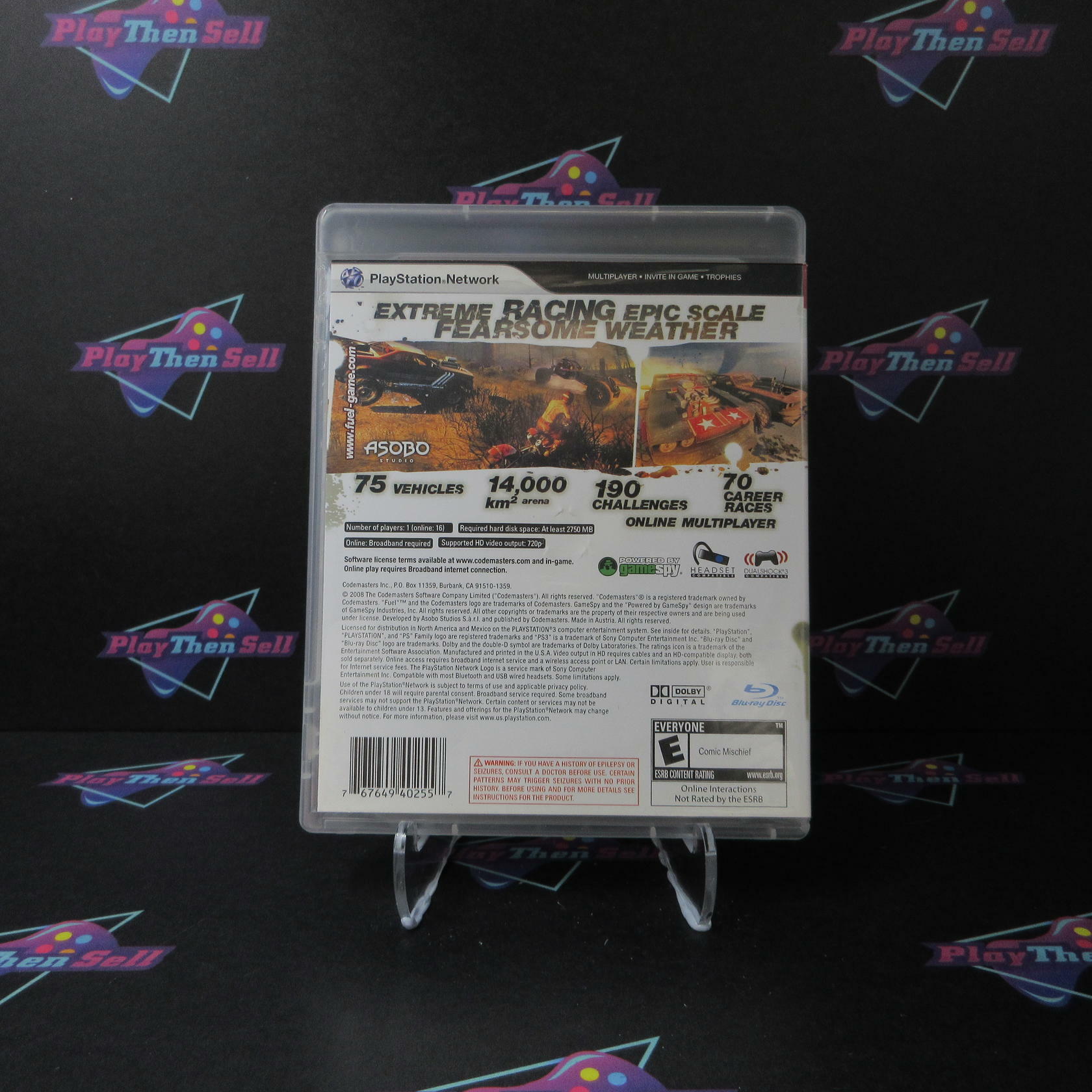 Fuel PS3 PlayStation 3 AD Complete CIB - Very Good