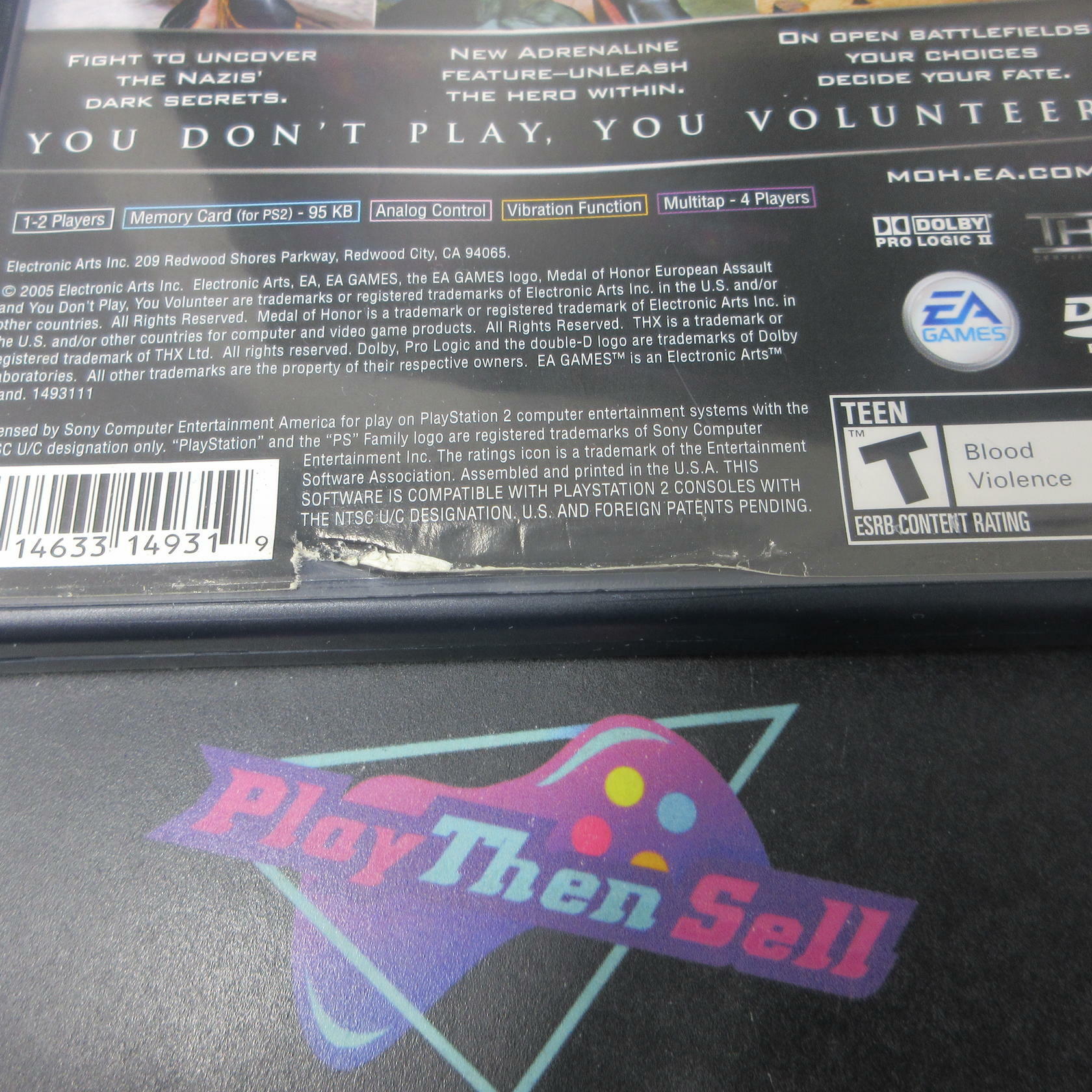 Medal of Honor European Assault PS2 PlayStation 2 AD Complete CIB - Very Good