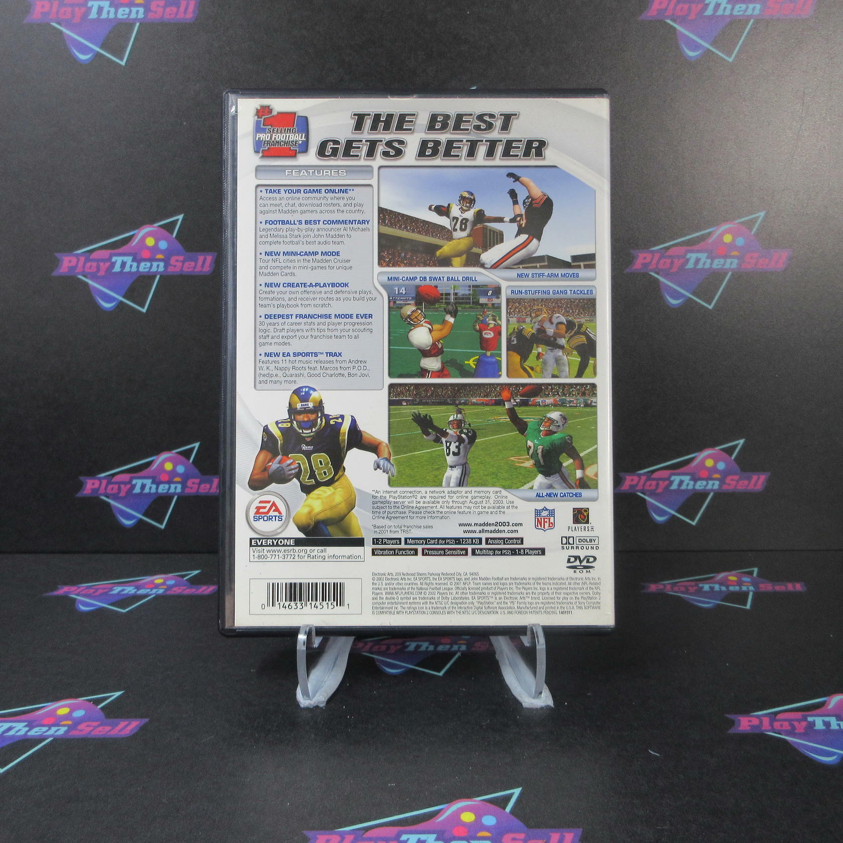 Madden NFL 2003 + Reg Card PS2 PlayStation 2 DD Complete CIB - Very Good