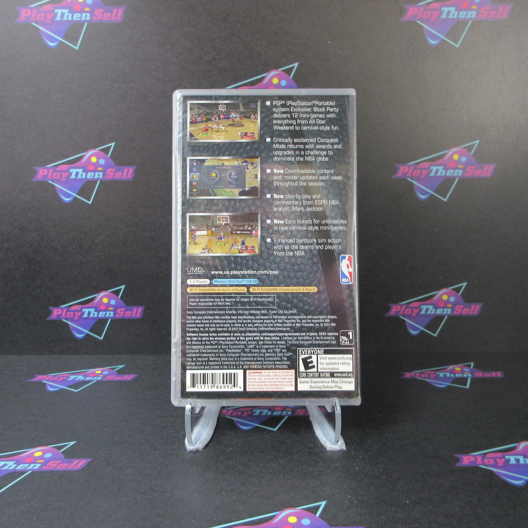 NBA 08 Block Party - Clear UMD Sony PSP + Reg Card - Like New