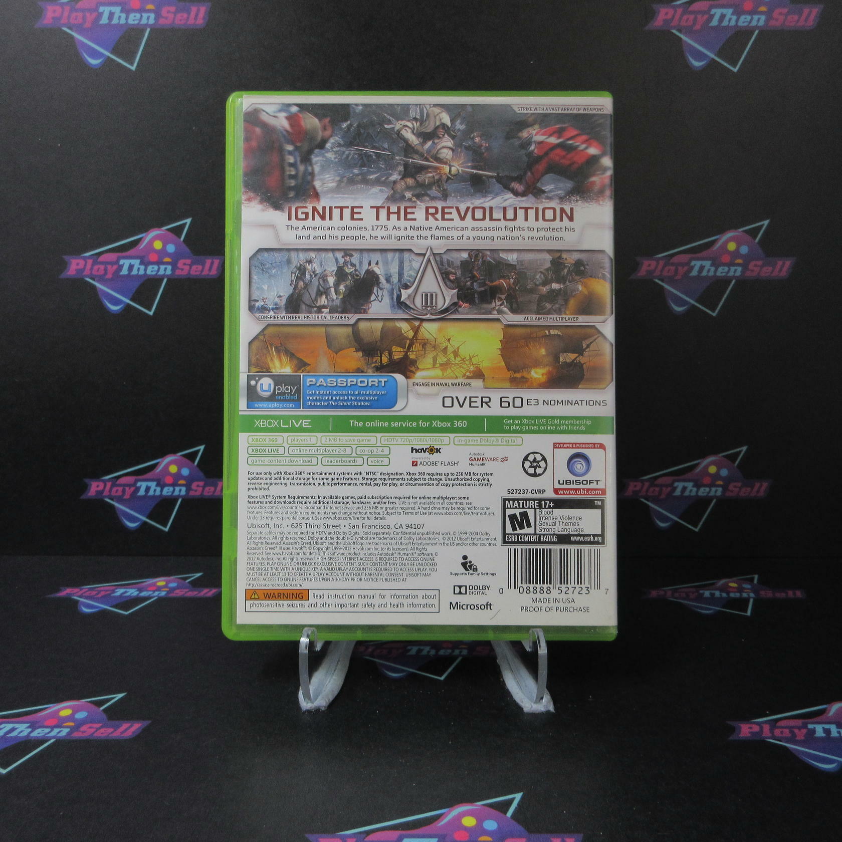 Assassin's Creed III PH Xbox 360 DD Complete CIB - Very Good