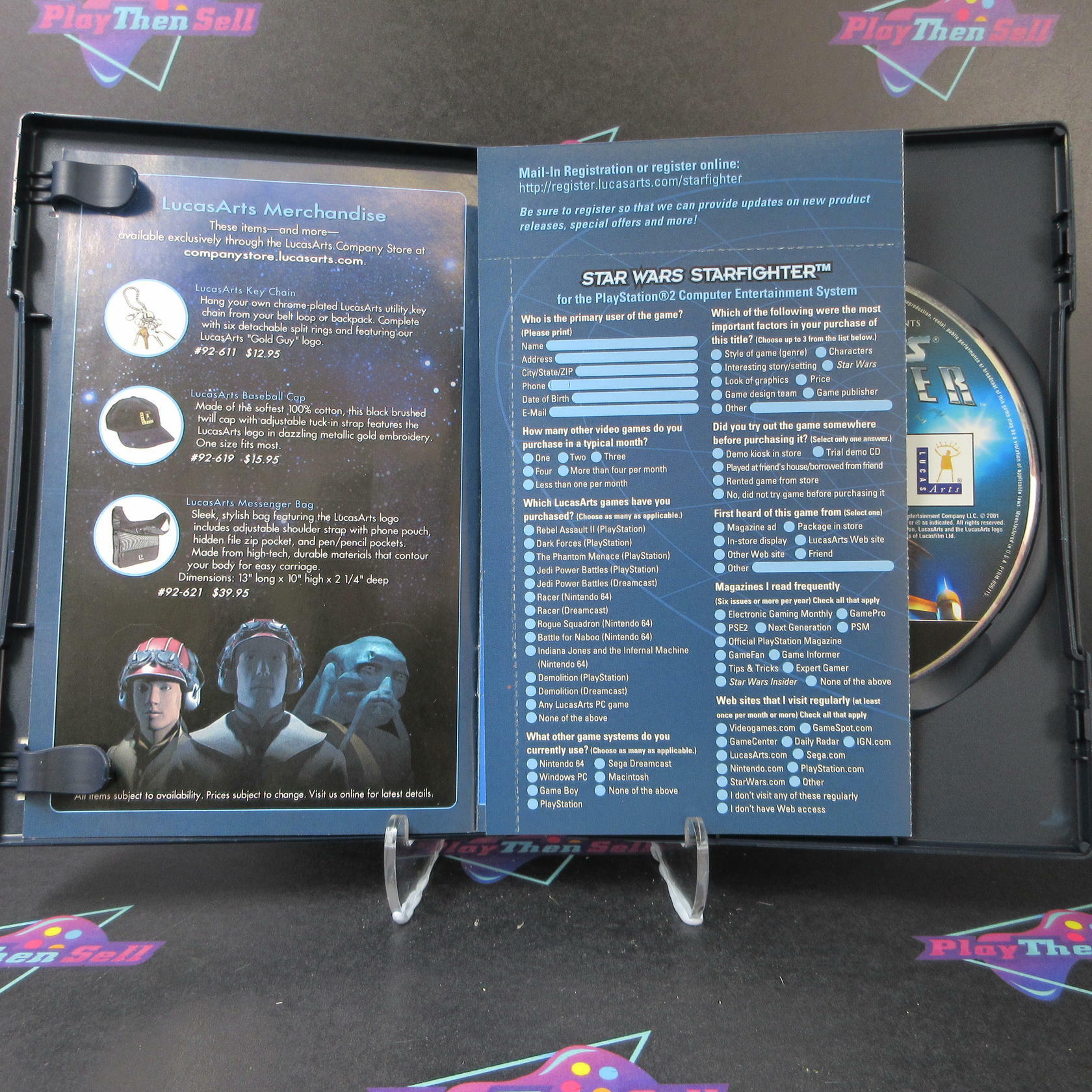 Star Wars Starfighter + Reg Card PS2 PlayStation 2 AD Complete CIB - Very Good