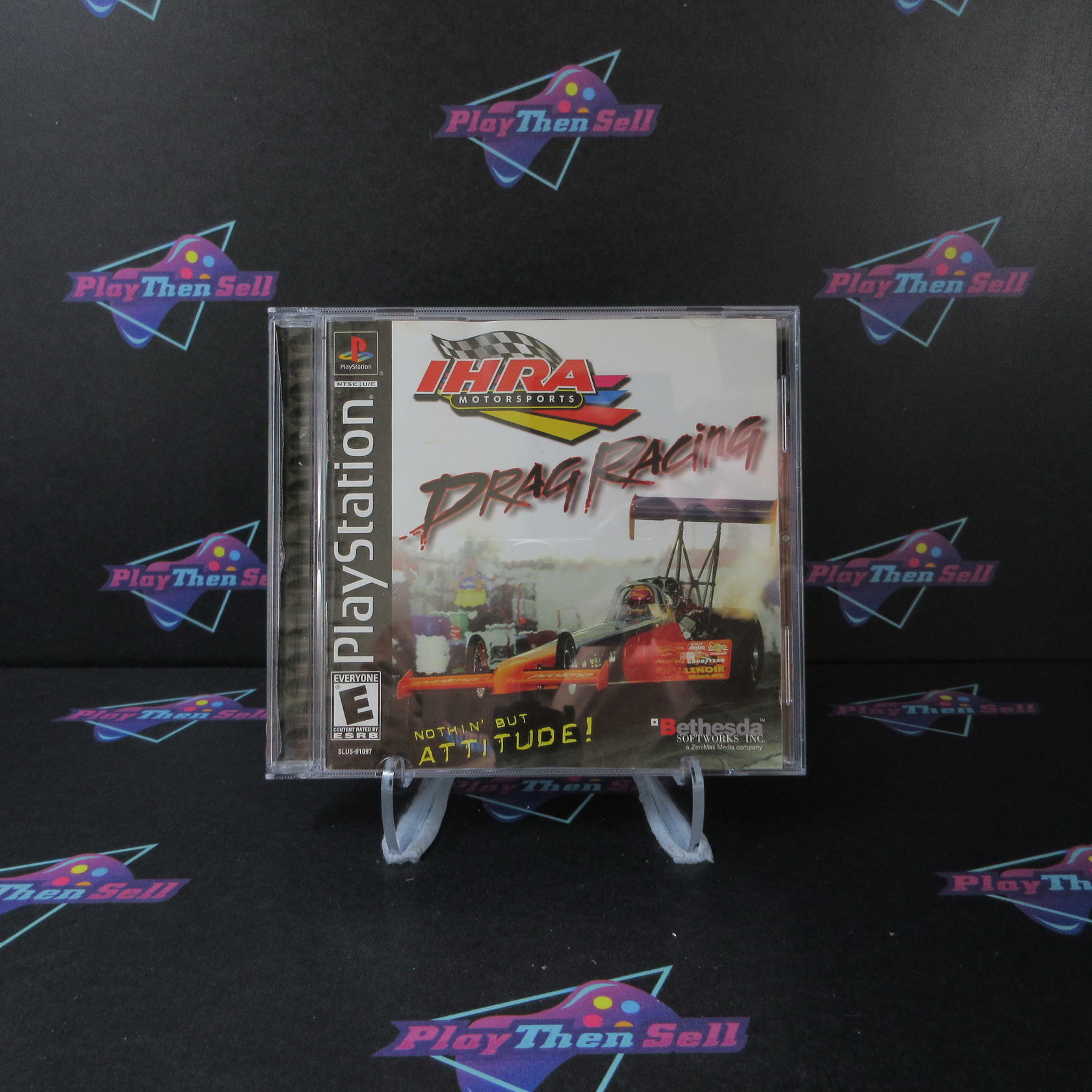 IHRA Drag Racing + Reg Card PS1 PlayStation 1 AD/MD Complete CIB - Very Good