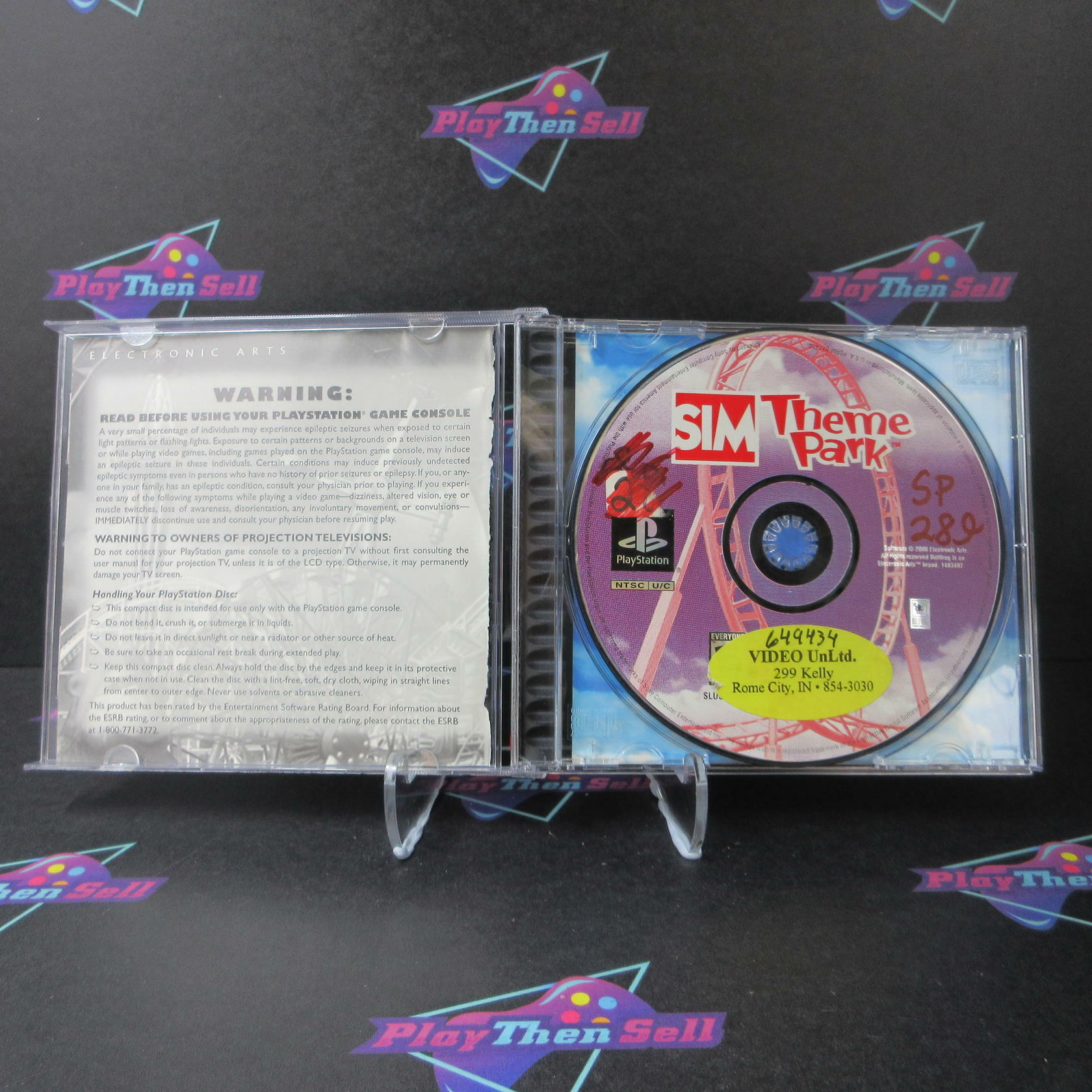Sim Theme Park PS1 PlayStation 1 MD/DD Complete CIB - Very Good