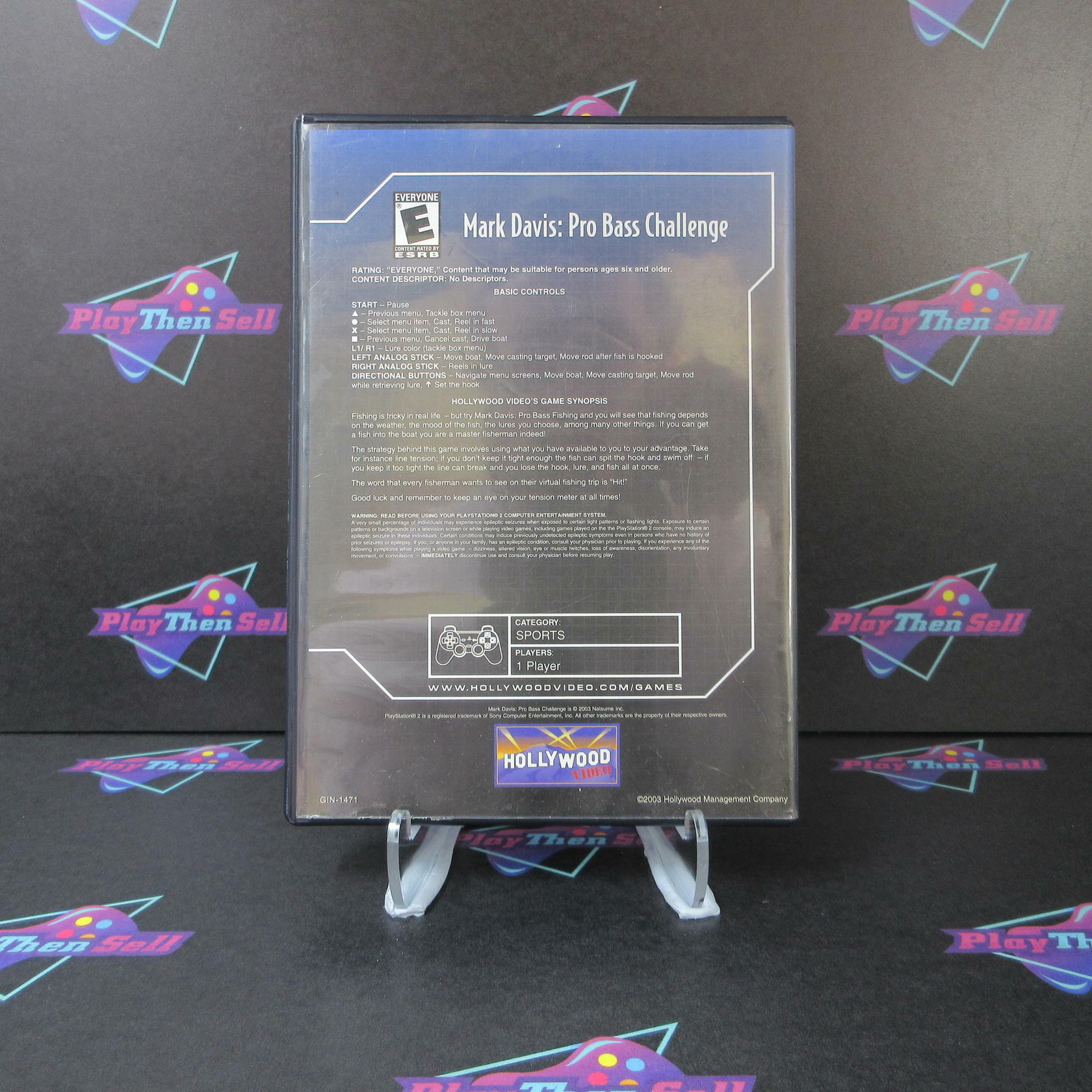 Mark Davis Pro Bass Challenge PS2 PlayStation 2 Rental Art / NM - Very Good