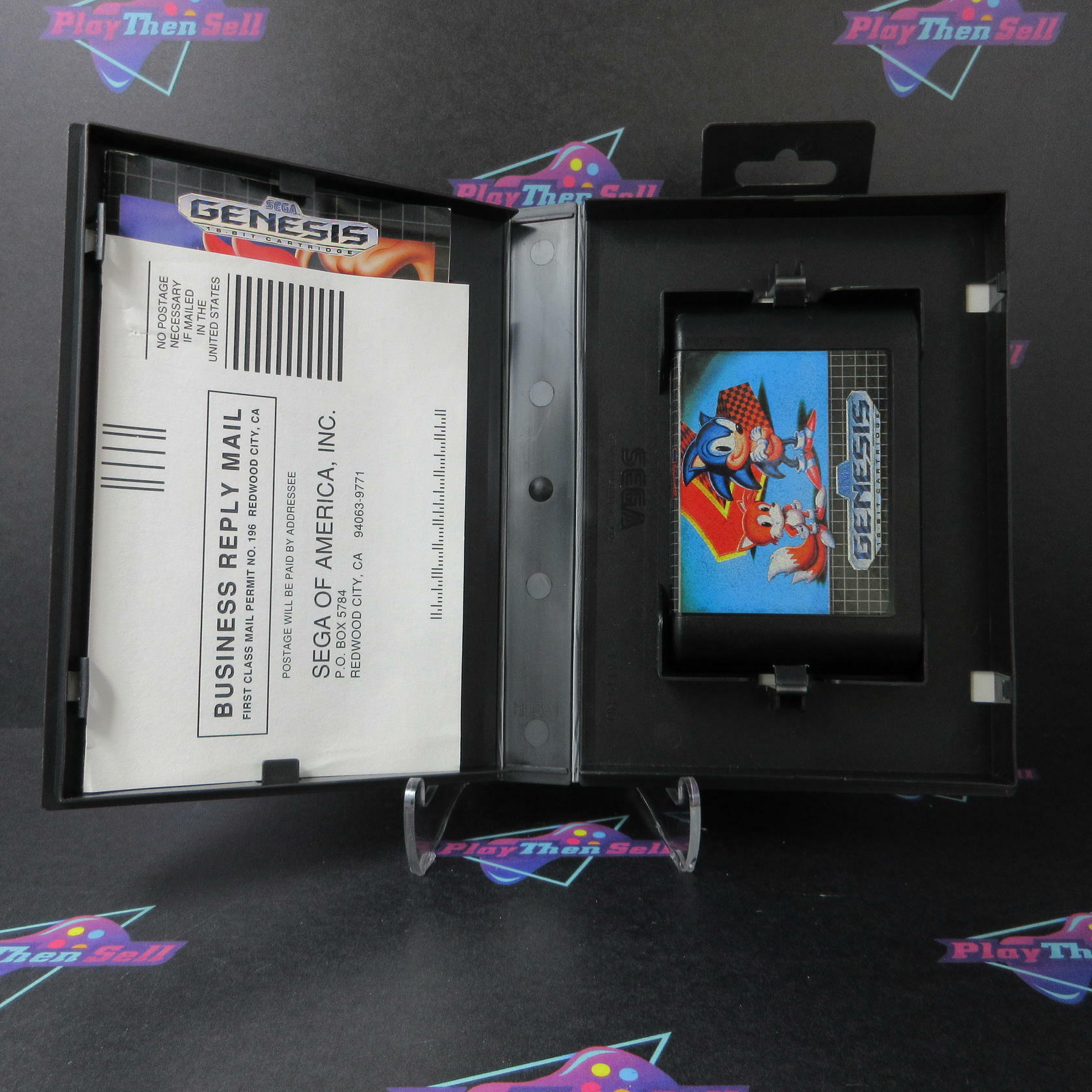 Sonic the Hedgehog 2 + Reg Card / Poster Sega Genesis Boxed Complete CIB - Very Good