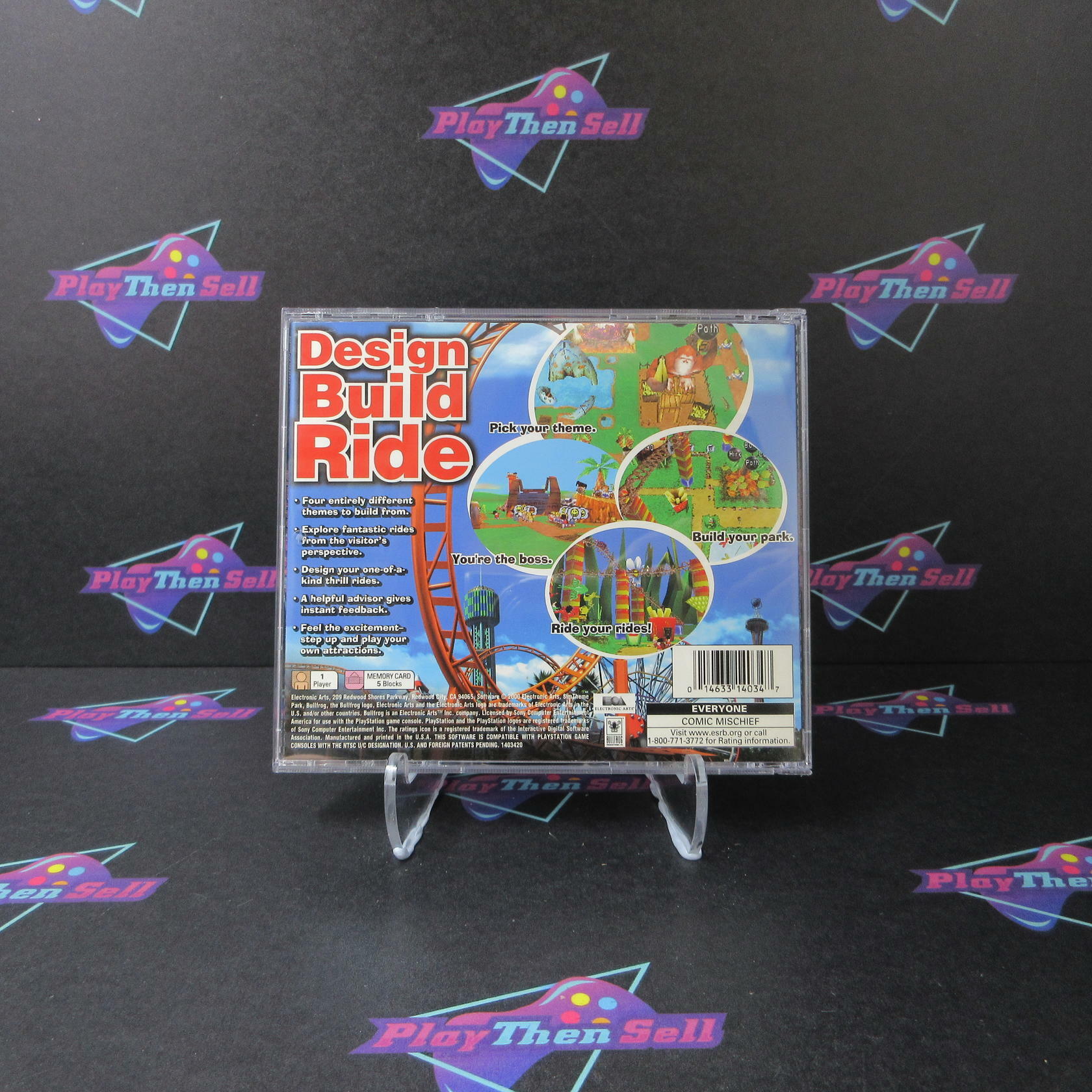 Sim Theme Park PS1 PlayStation 1 MD/DD Complete CIB - Very Good