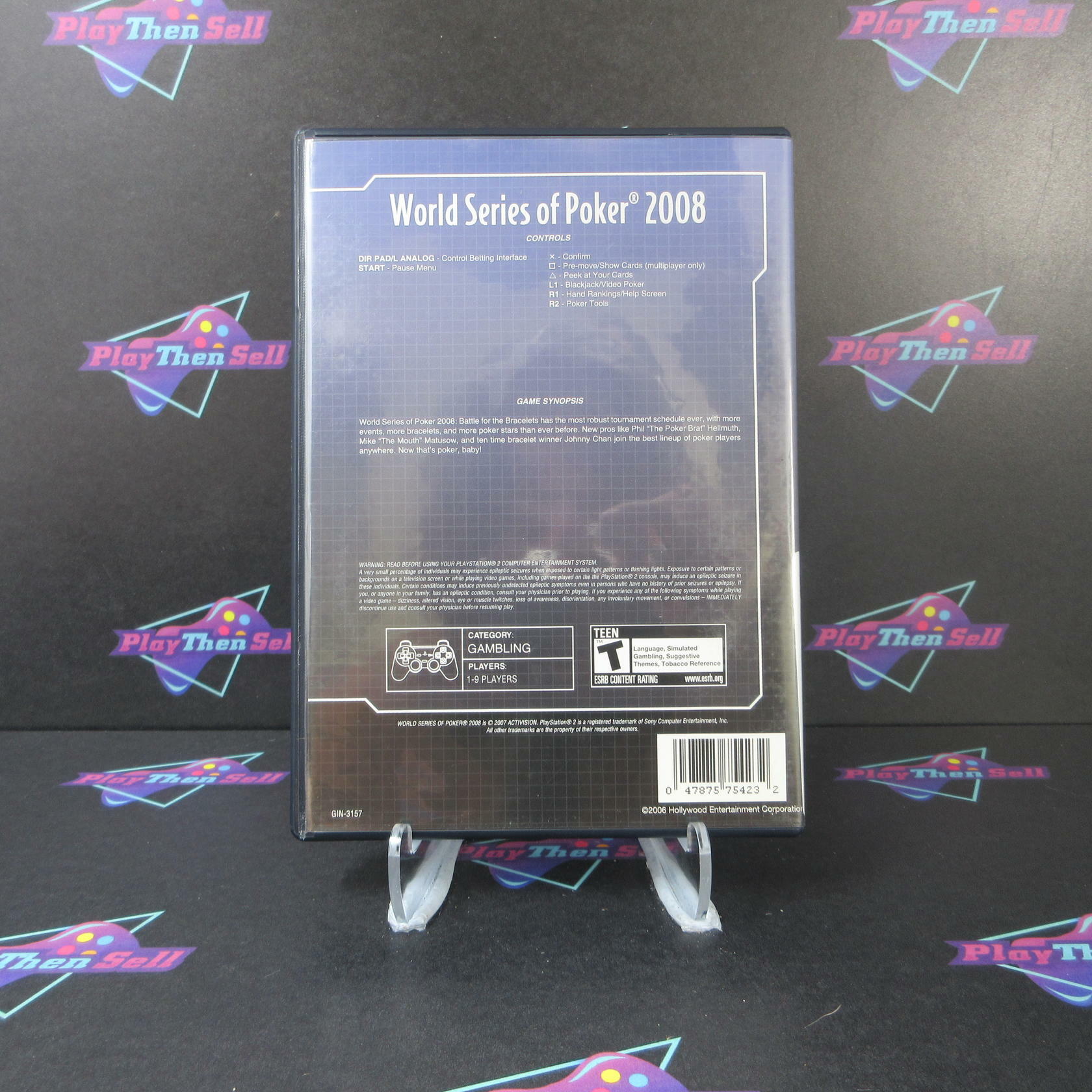 World Series of Poker 2008 Battle for the Bracelets Rental Art PlayStation 2 AD - Very Good