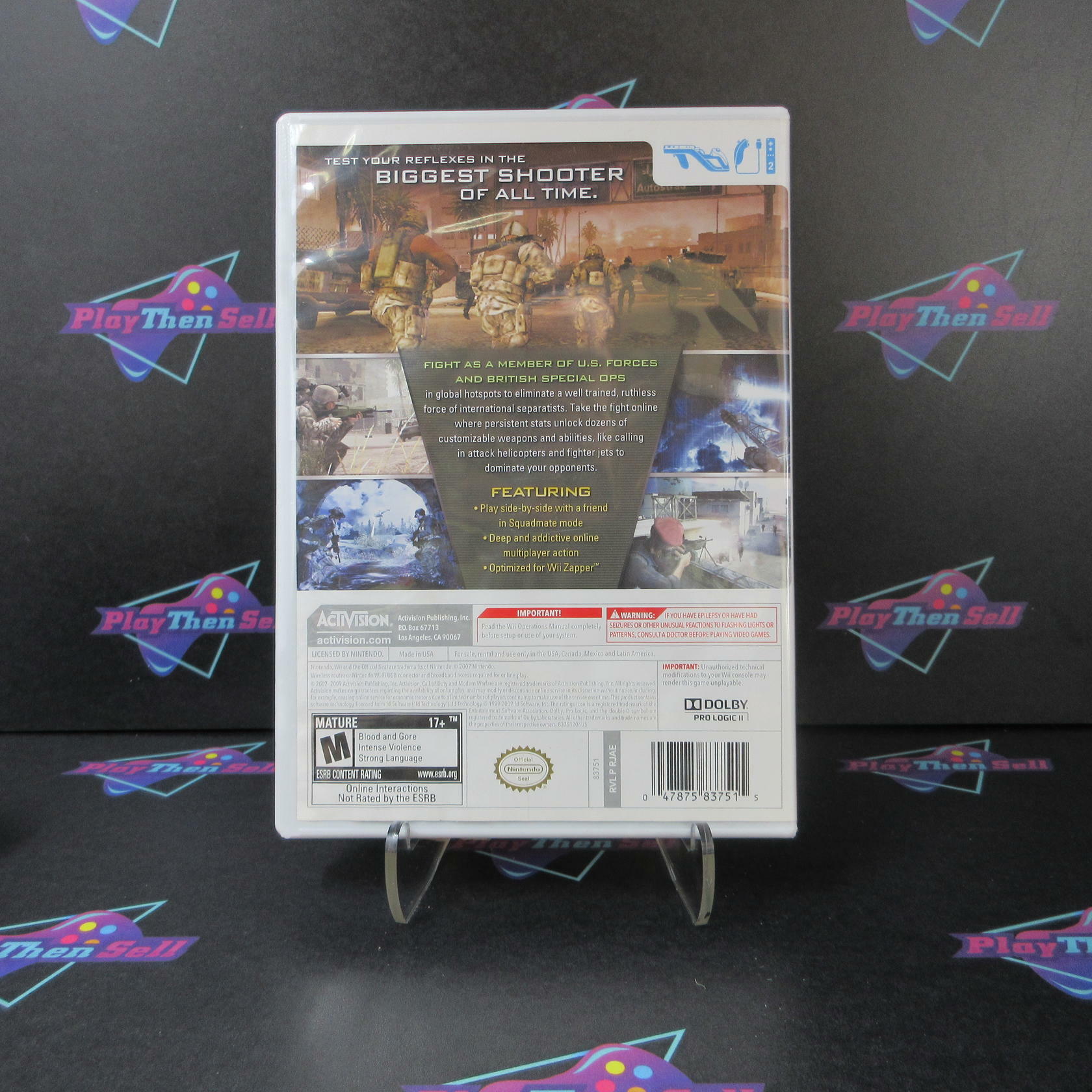 Call of Duty Modern Warfare Reflex Nintendo Wii AD Complete CIB - Very Good