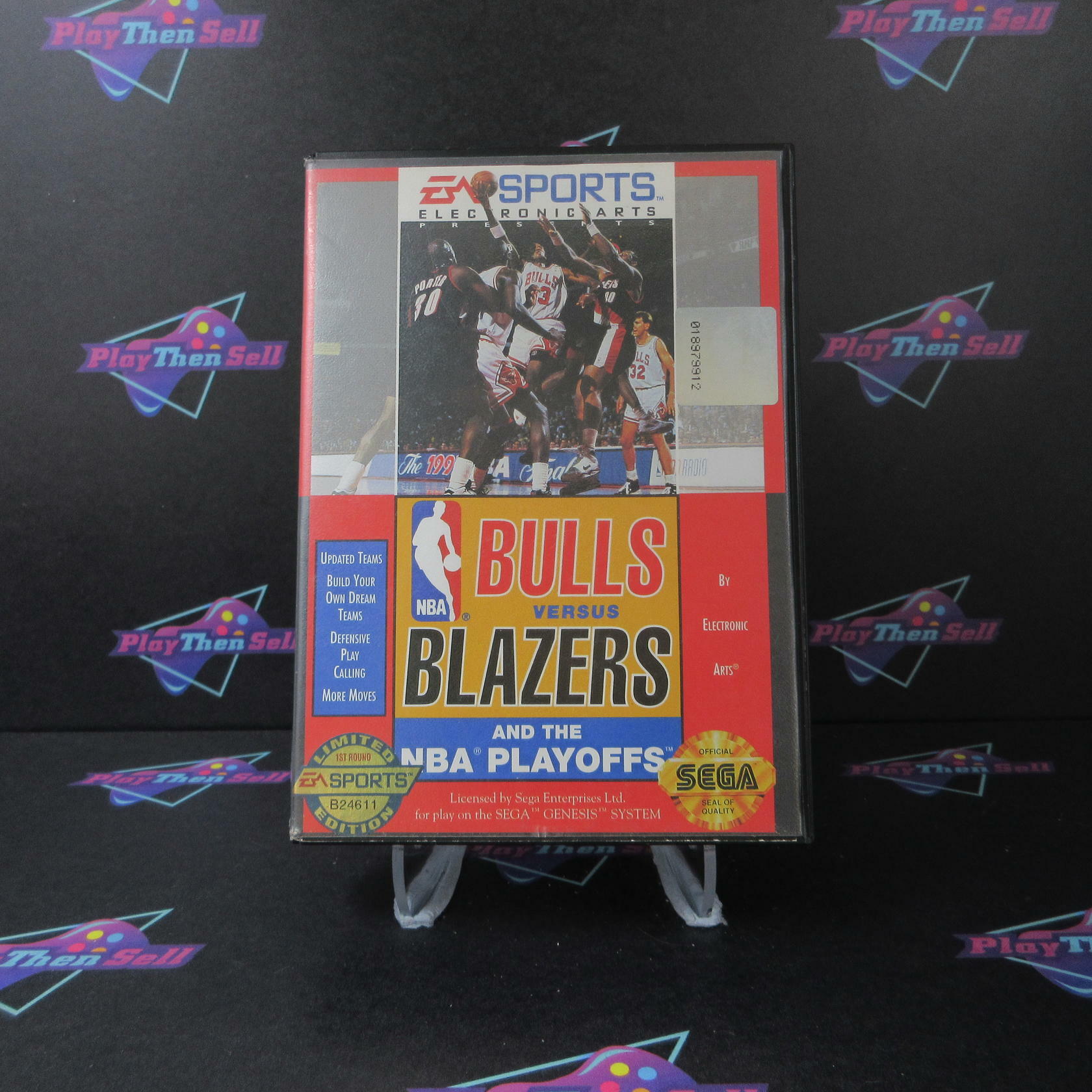 Bulls vs. Blazers and the NBA Playoffs Sega Genesis Boxed AD/CS Complete CIB - Very Good