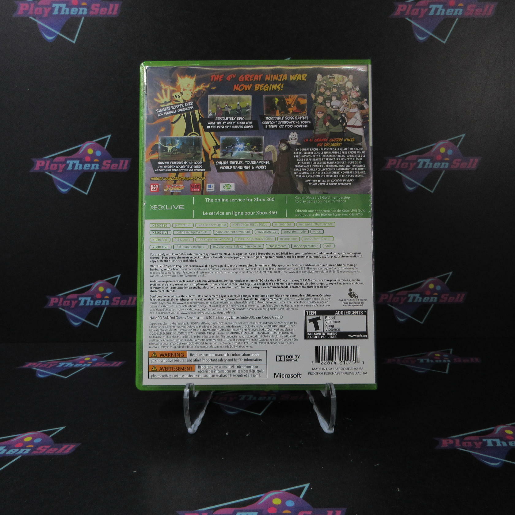 Naruto Shippuden Ultimate Ninja Storm 3 Xbox 360 + Trading Card - Like New