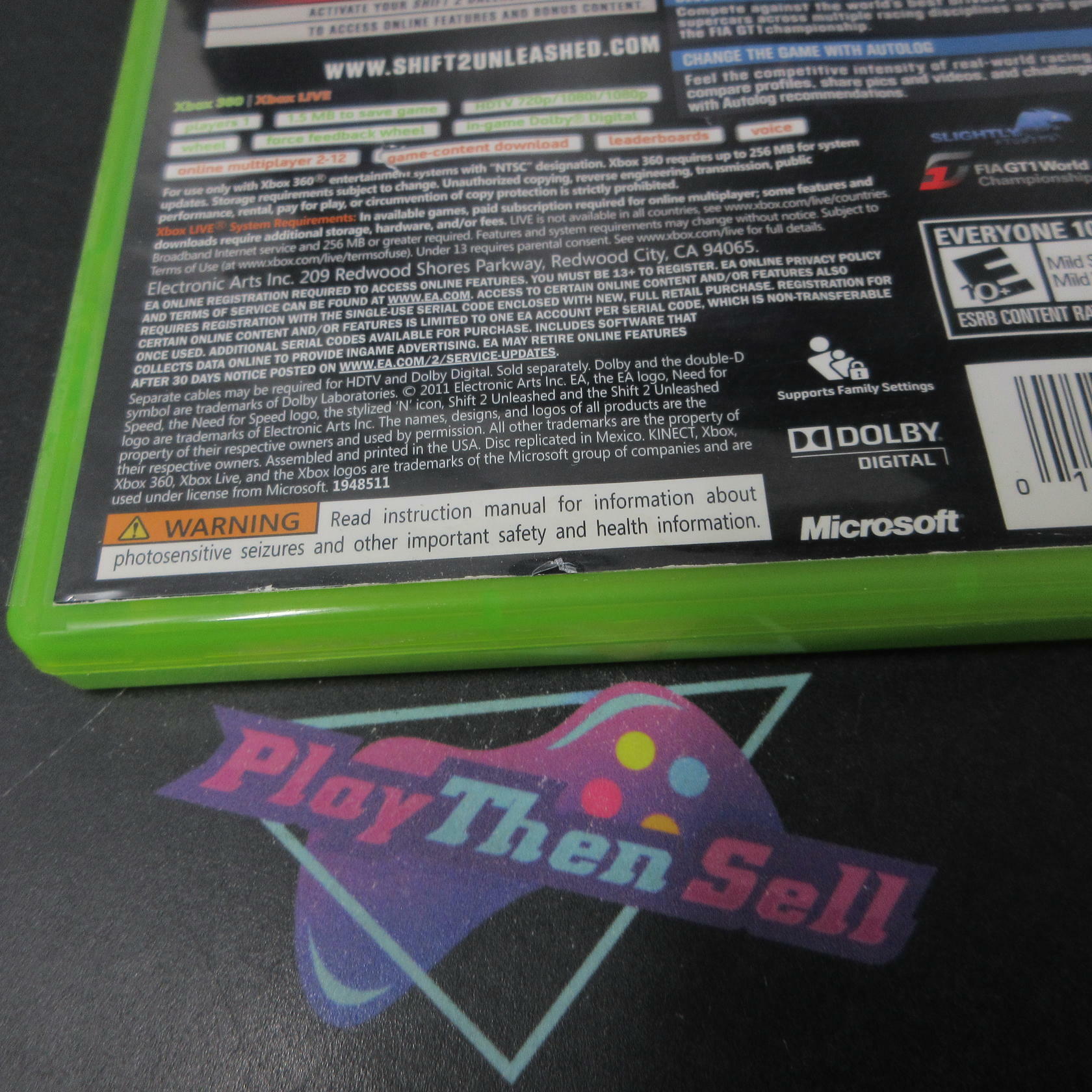 Shift 2 Unleashed Limited Edition Xbox 360 AD/NM - Very Good