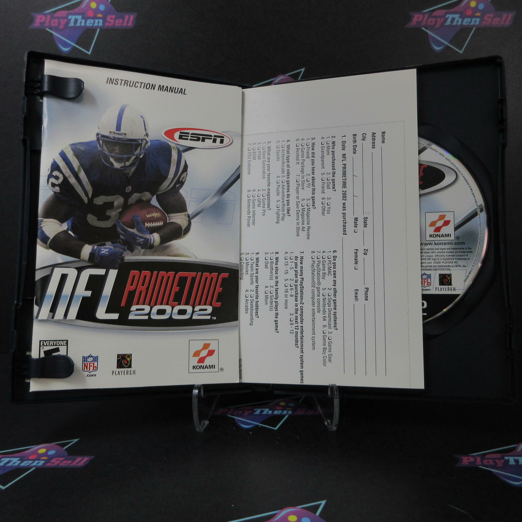 ESPN NFL PrimeTime PS2 PlayStation 2 + Reg Card - Like New