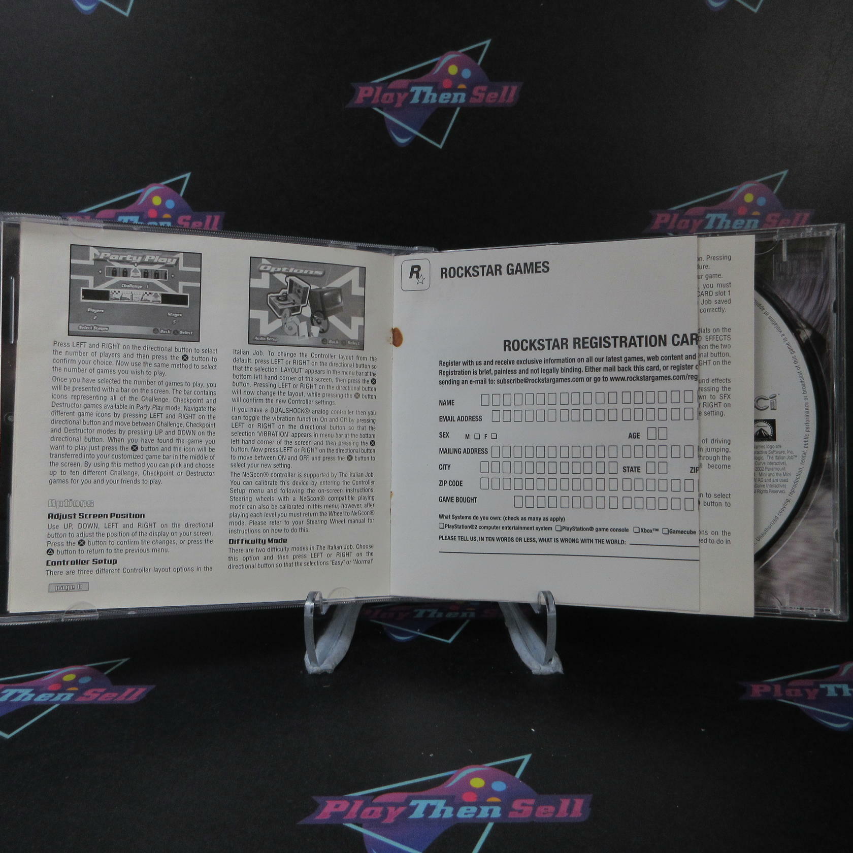 The Italian Job + Reg Card PS1 PlayStation 1 MD Complete CIB - Very Good