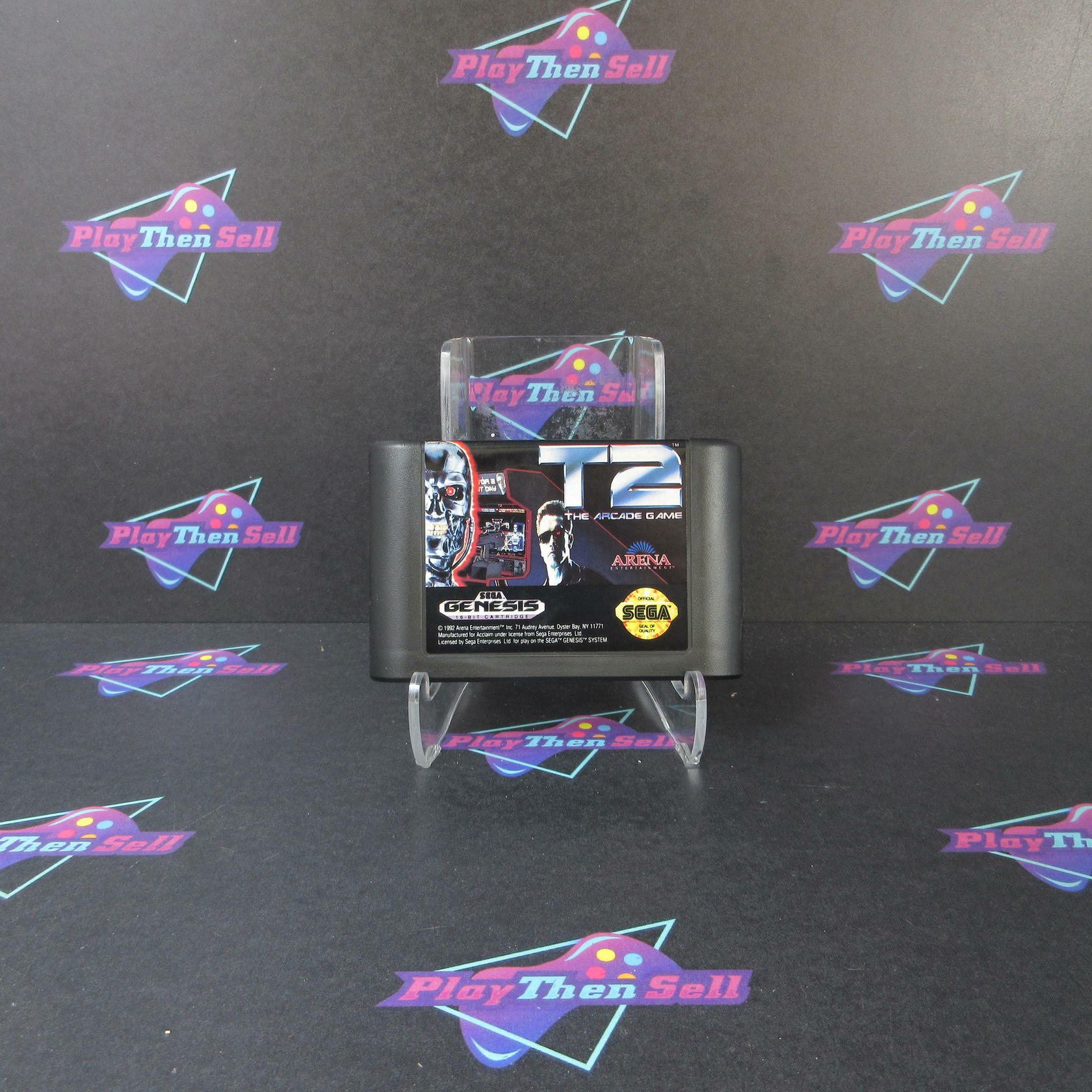 T2 The Arcade Game + Poster Sega Genesis Boxed Complete CIB - Very Good