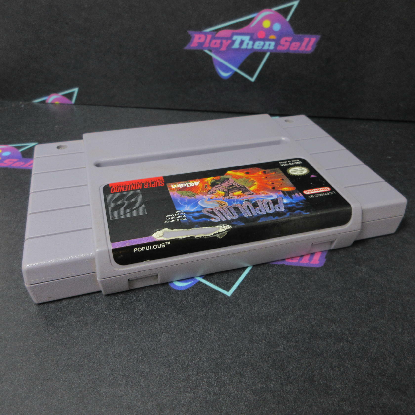 Populous Super Nintendo SNES Cartridge Only AD Authentic / Tested - Very Good