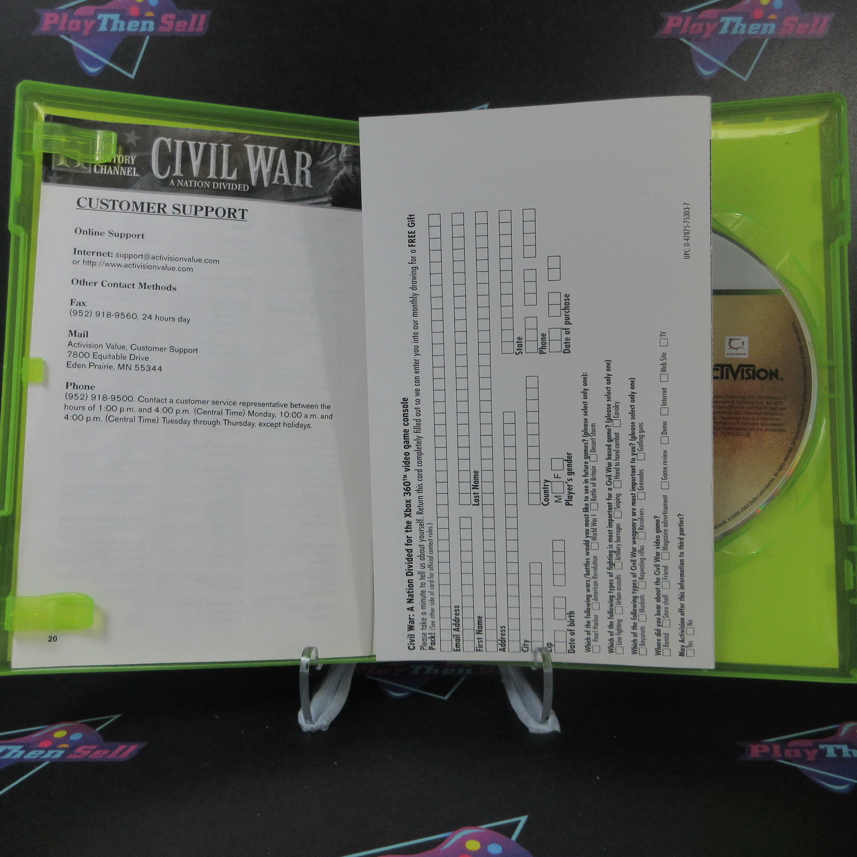 History Channel Civil War A Nation Divided Xbox 360 + Reg Card - Like New