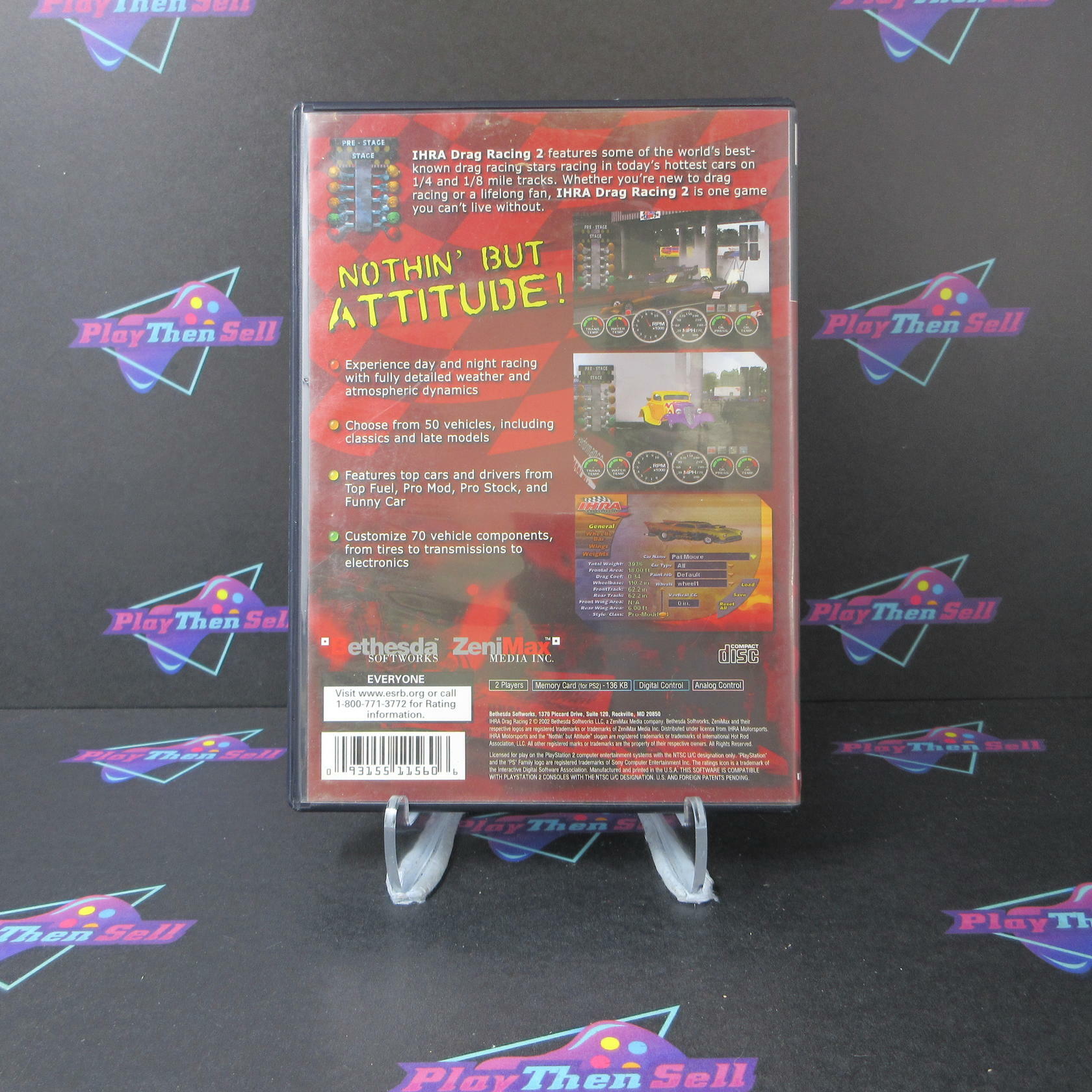 IHRA Motorsports Drag Racing 2 PS2 PlayStation 2 DD Complete CIB - Very Good