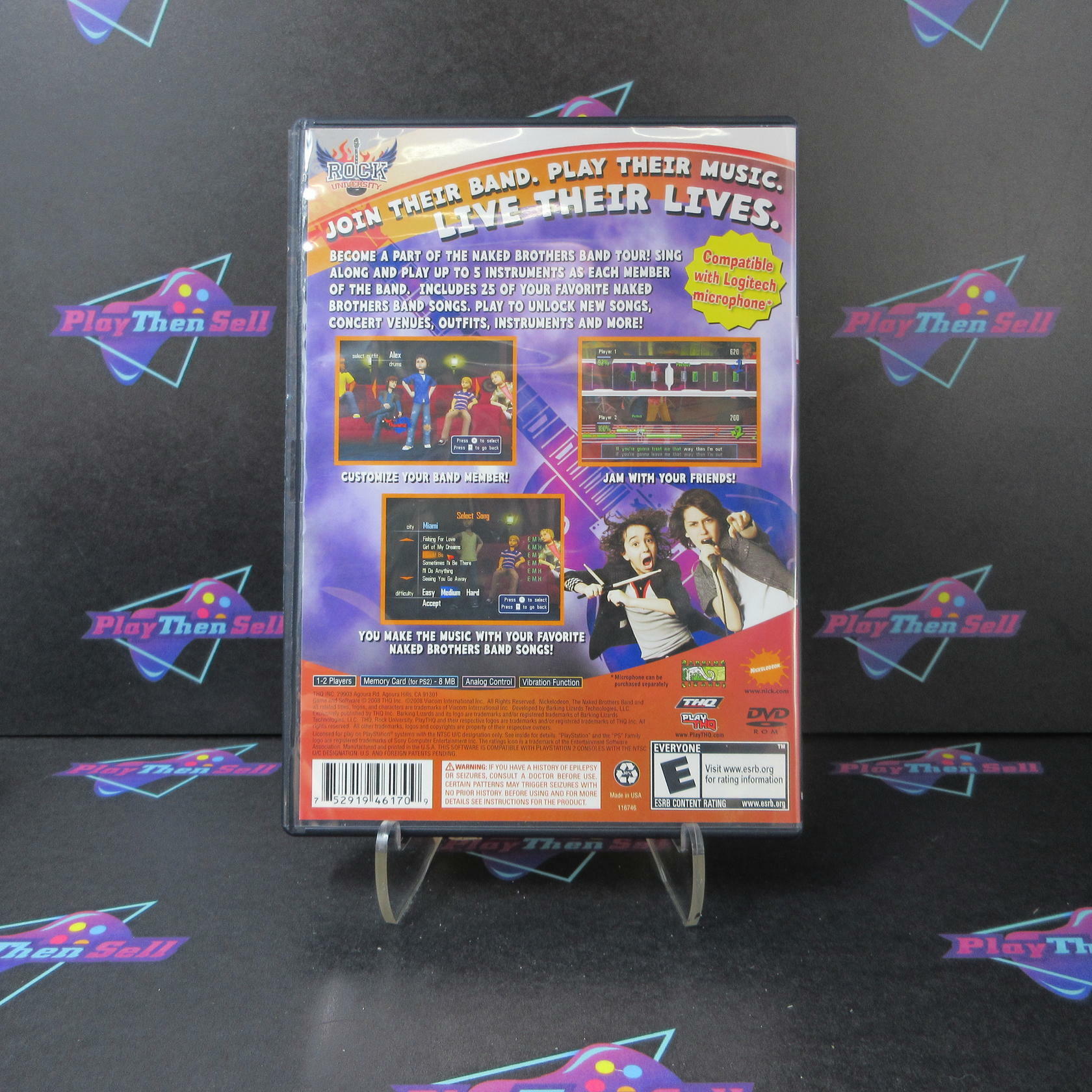 Naked Brothers Band PS2 PlayStation 2 DD Complete CIB - Very Good