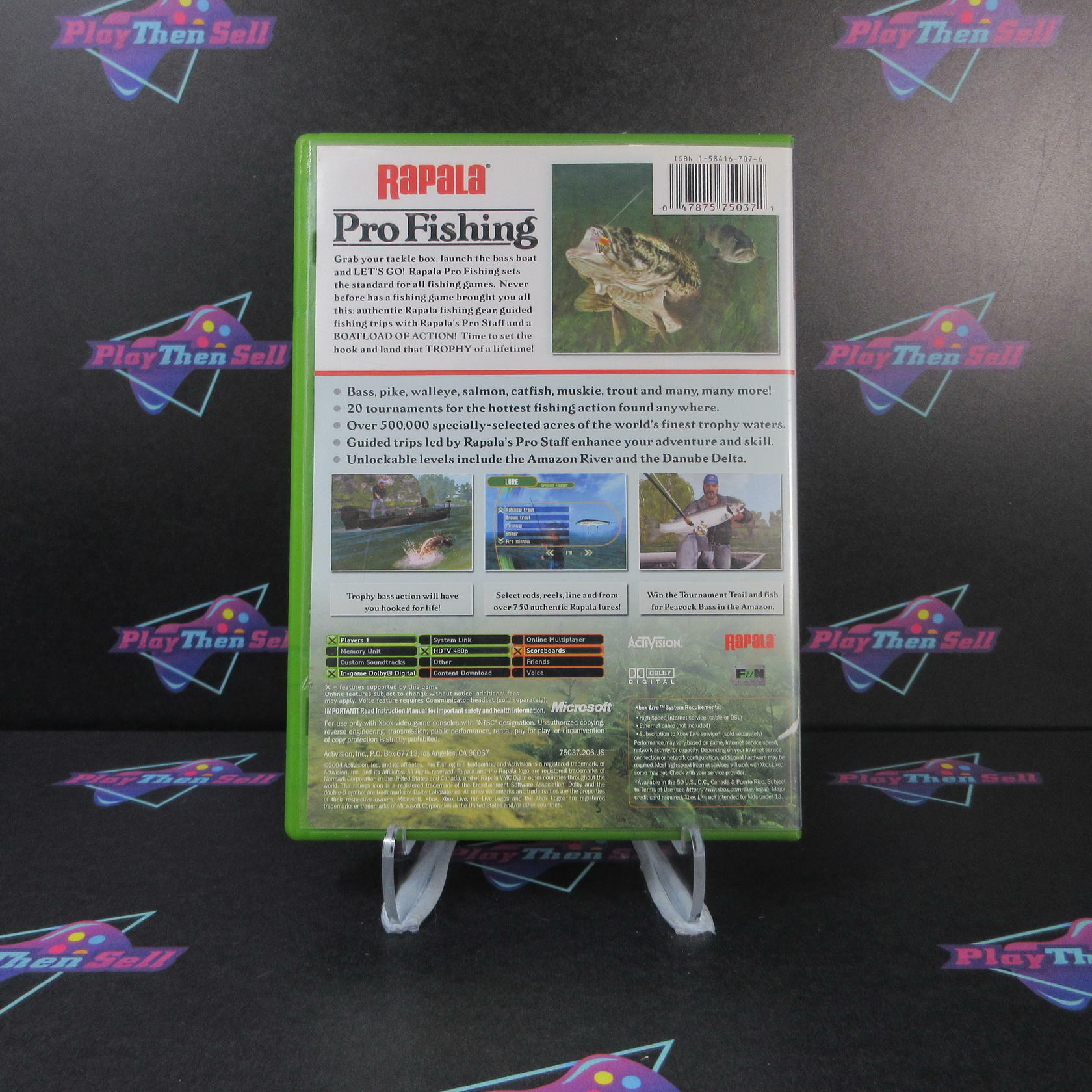 Rapalas Pro Fishing + Reg Card Xbox AD/MD Complete CIB - Very Good