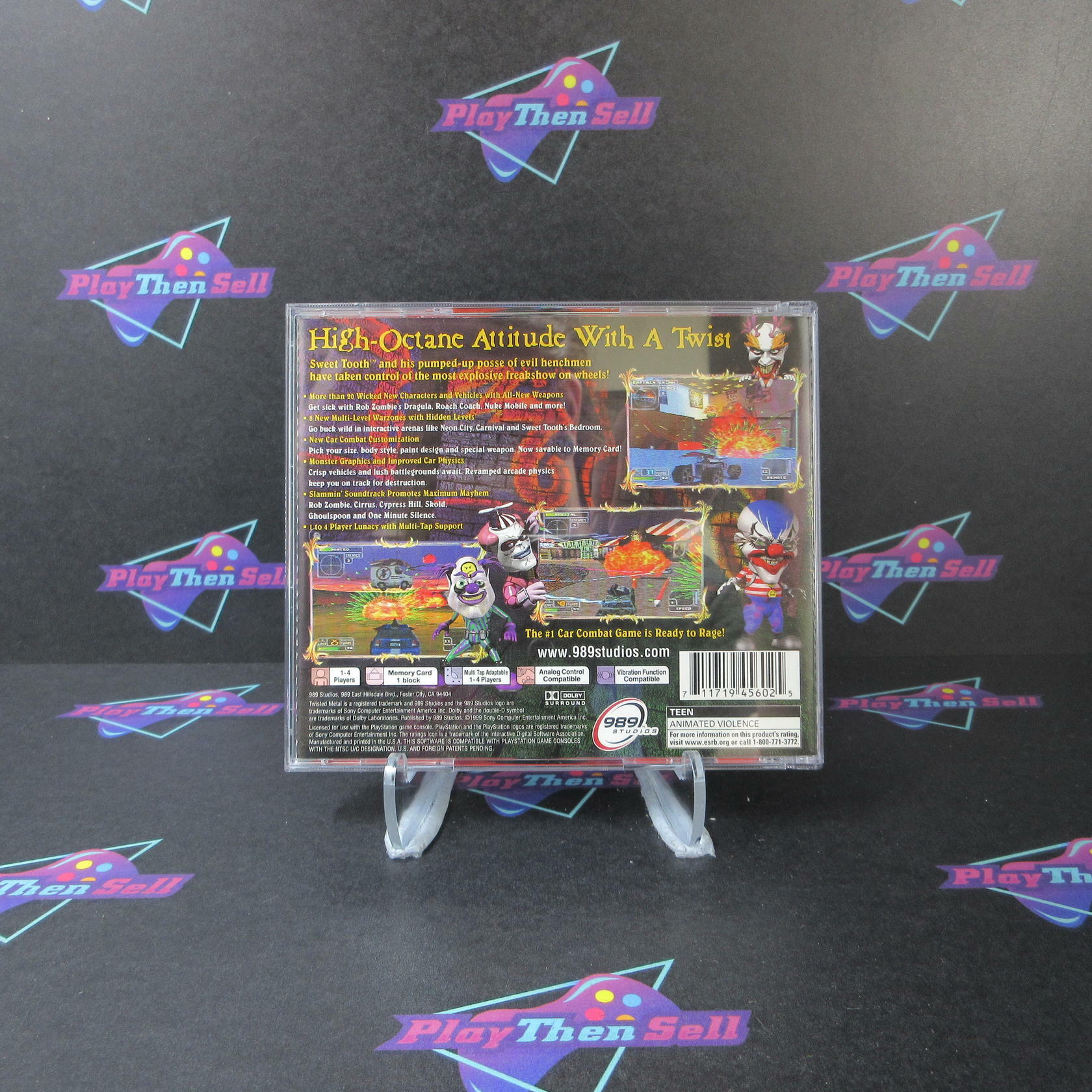 Twisted Metal 4 + Reg Card PS1 PlayStation 1 MD Complete - Very Good