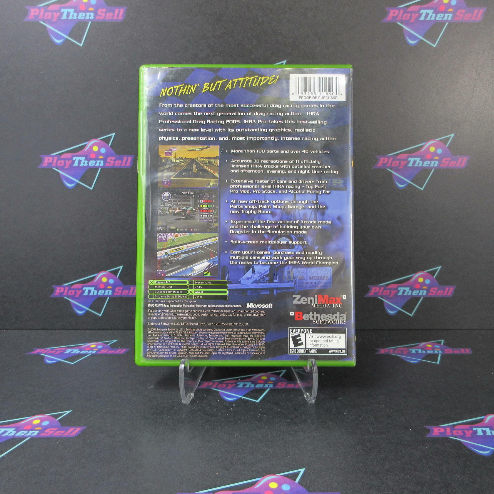 IHRA Professional Drag Racing 2005 + Reg Card Xbox AD Complete CIB - Very Good
