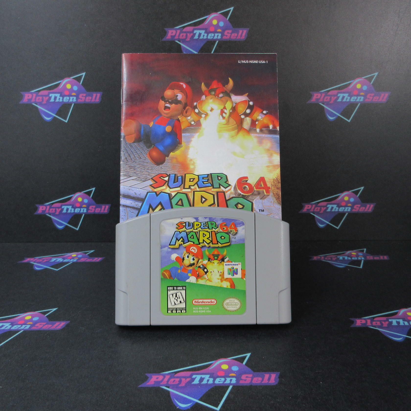 Super Mario 64 Nintendo 64 N64 Cartridge + Manual Authentic / Tested - Very Good