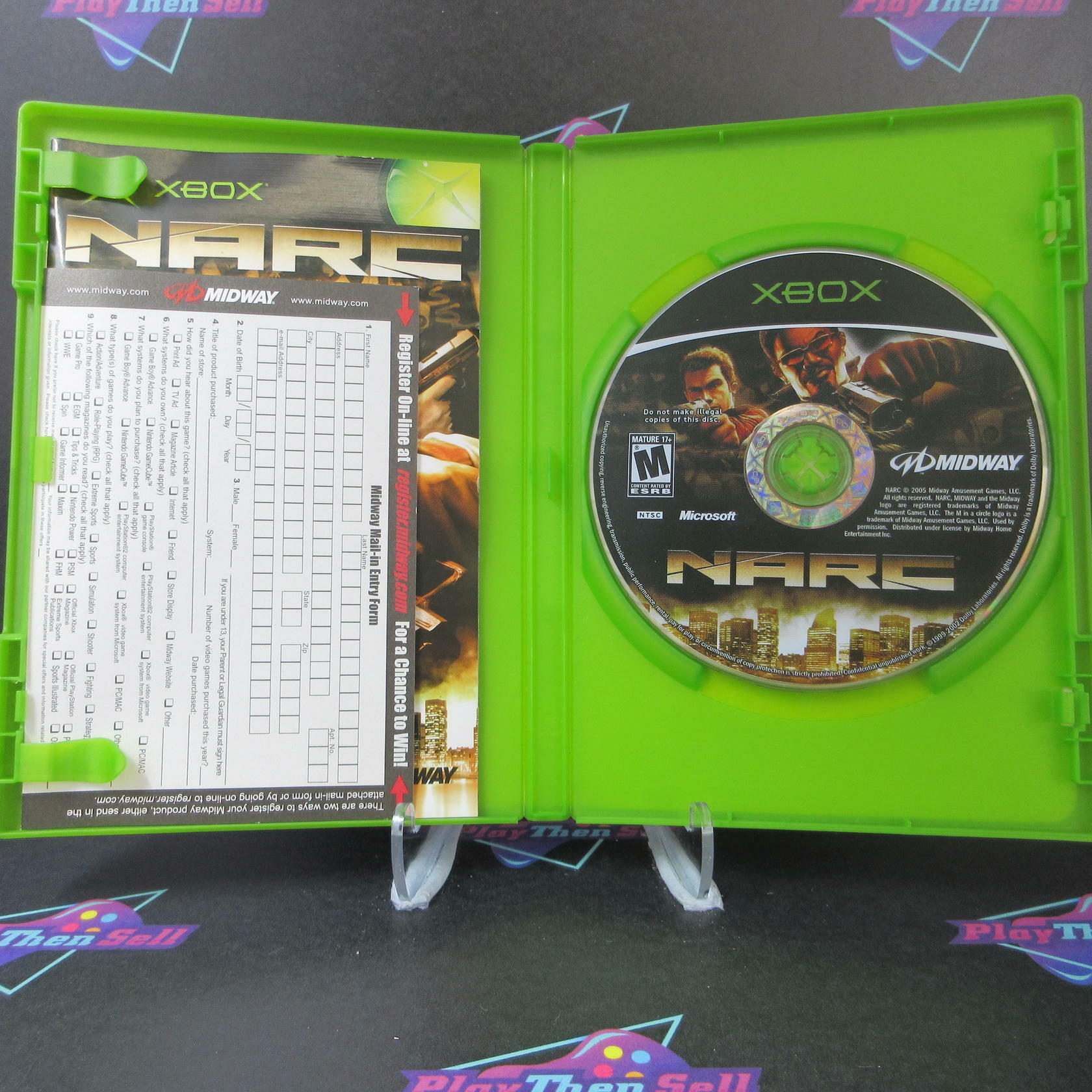 Narc + Reg Card Xbox AD Complete CIB - Very Good