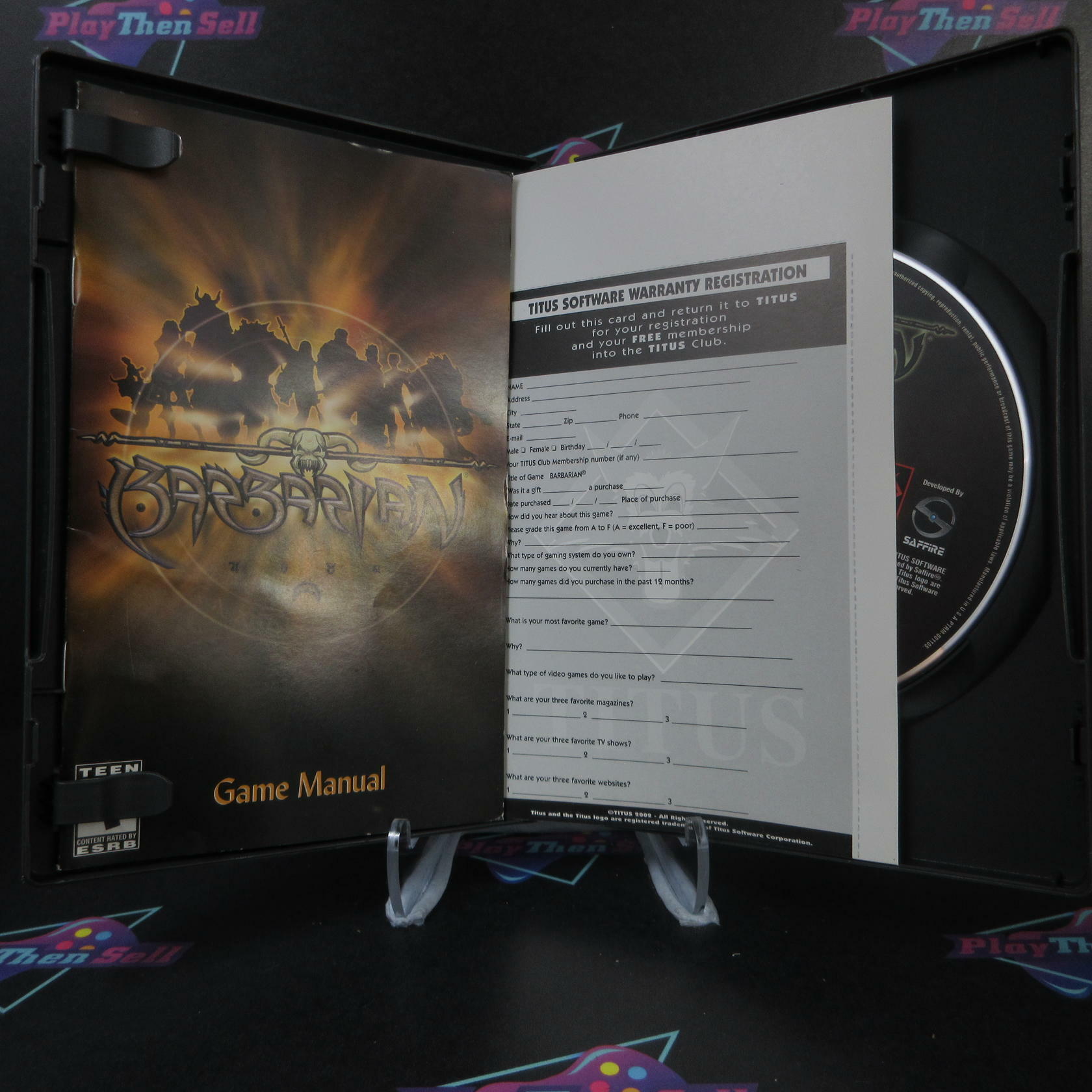 Barbarian PS2 PlayStation 2 + Reg Card - Like New