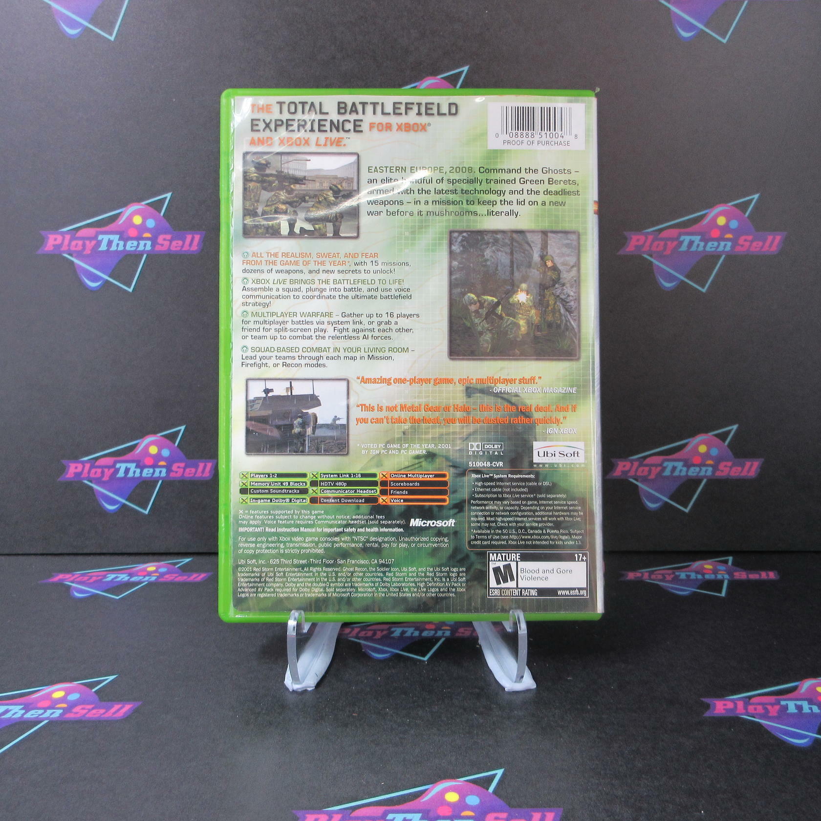 Tom Clancy's Ghost Recon PH Xbox + Reg Card - Like New