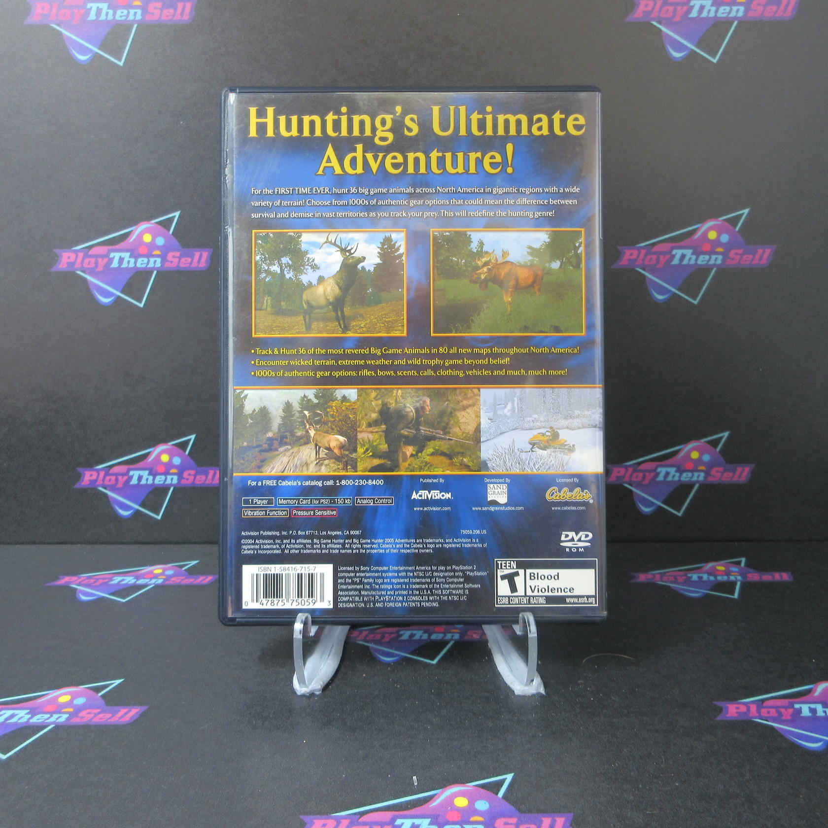 Cabela's Big Game Hunter 2005 Adventures + Reg Card PS2 PlayStation 2 AD - Very Good