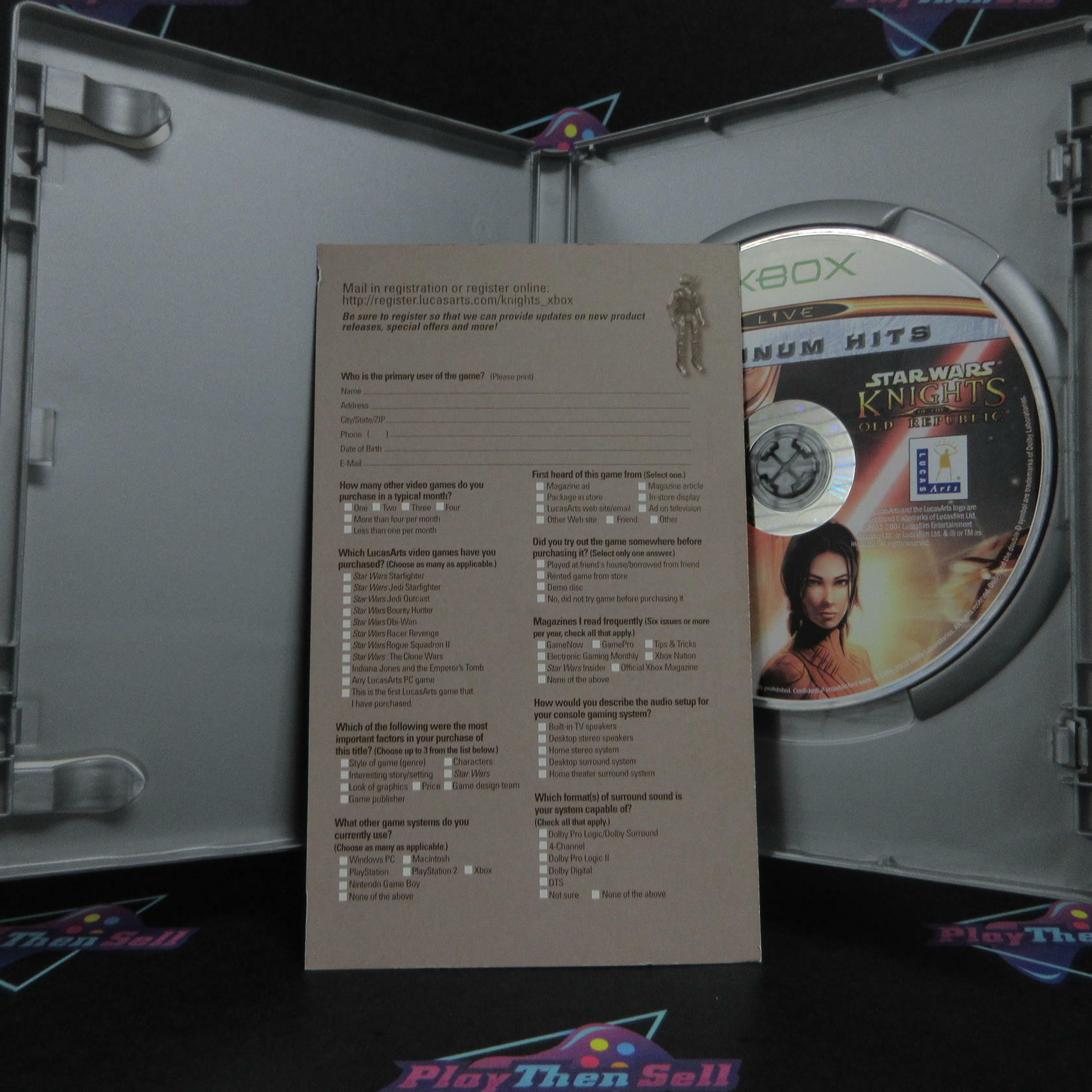 Star Wars Knights of the Old Republic PH + Reg Xbox AD/NM - Very Good