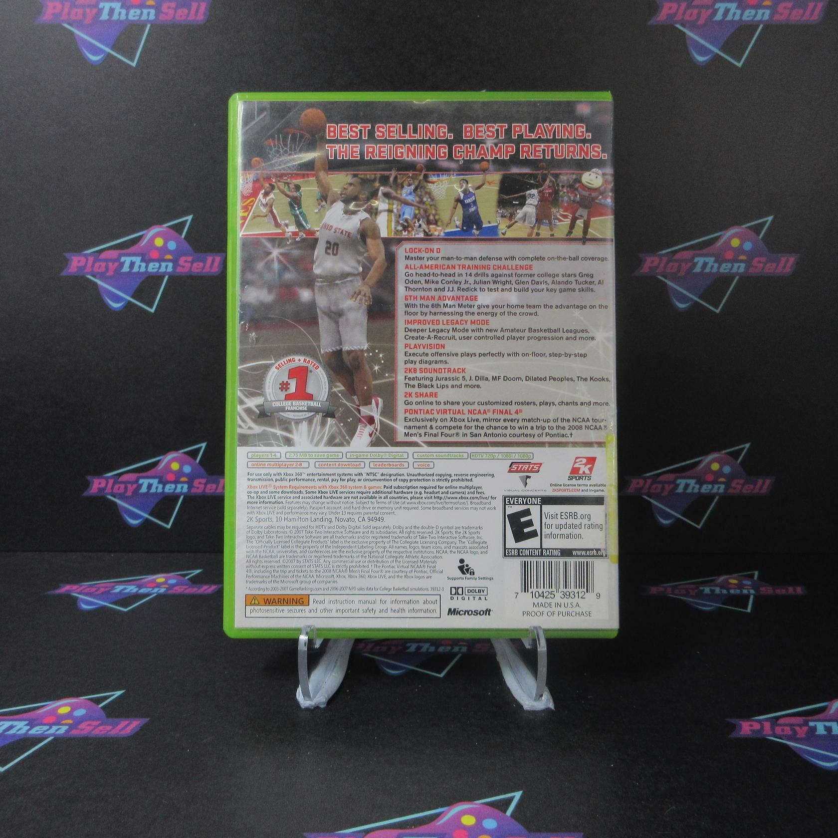 College Hoops 2K8 Xbox 360 AD Complete CIB - Very Good