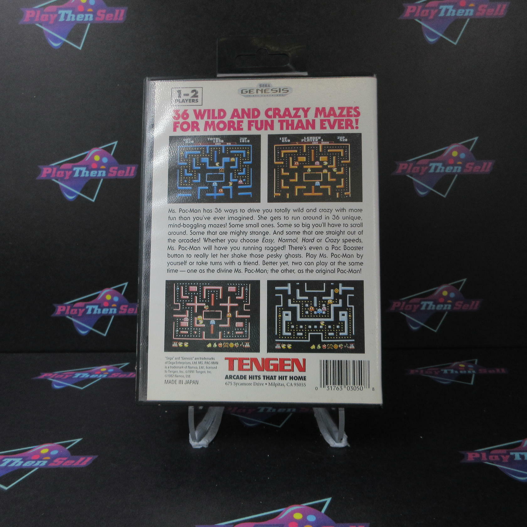 Ms. Pac-man Sega Genesis Boxed MD Complete CIB - Very Good