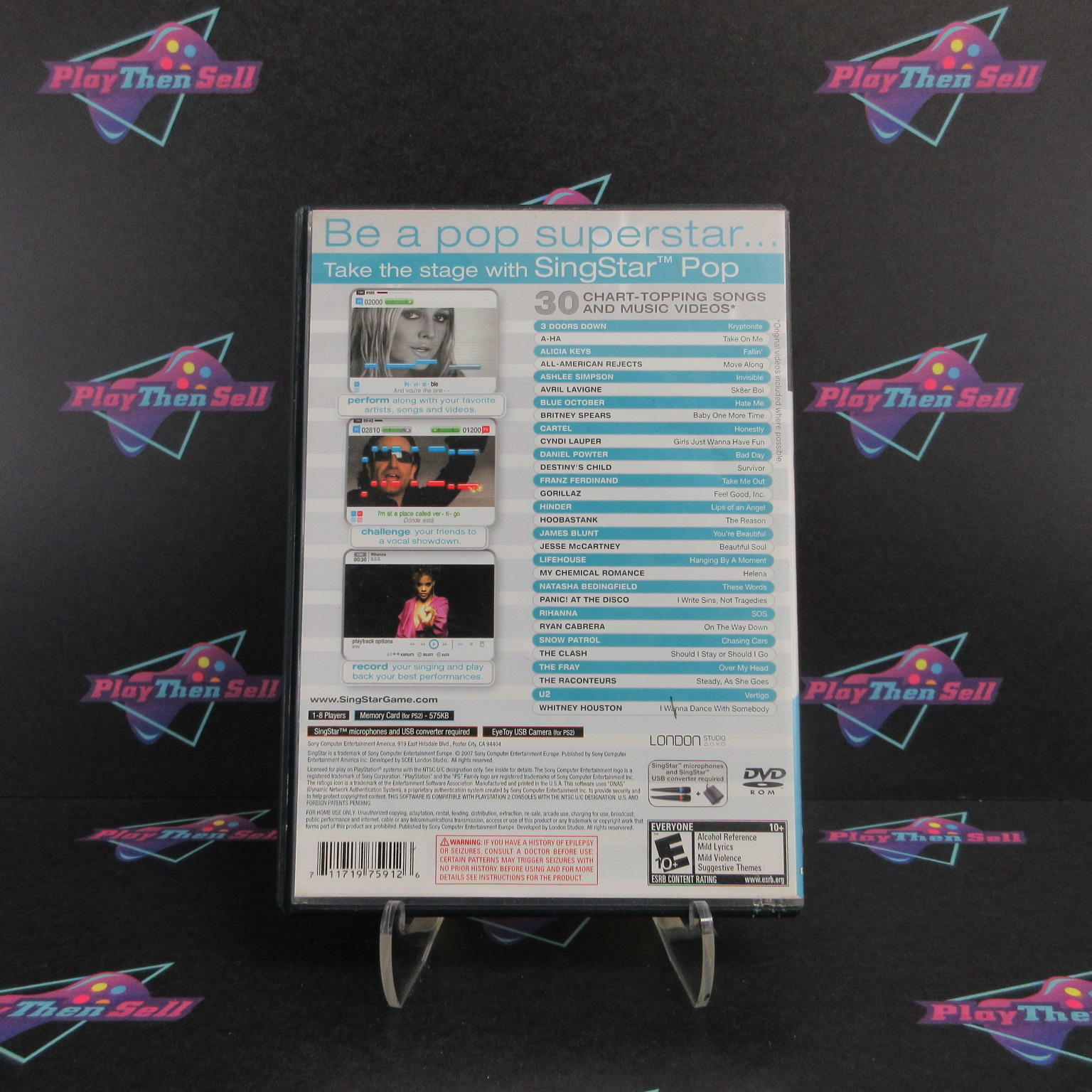 SingStar Pop + Reg Card PS2 PlayStation 2 AD - Very Good