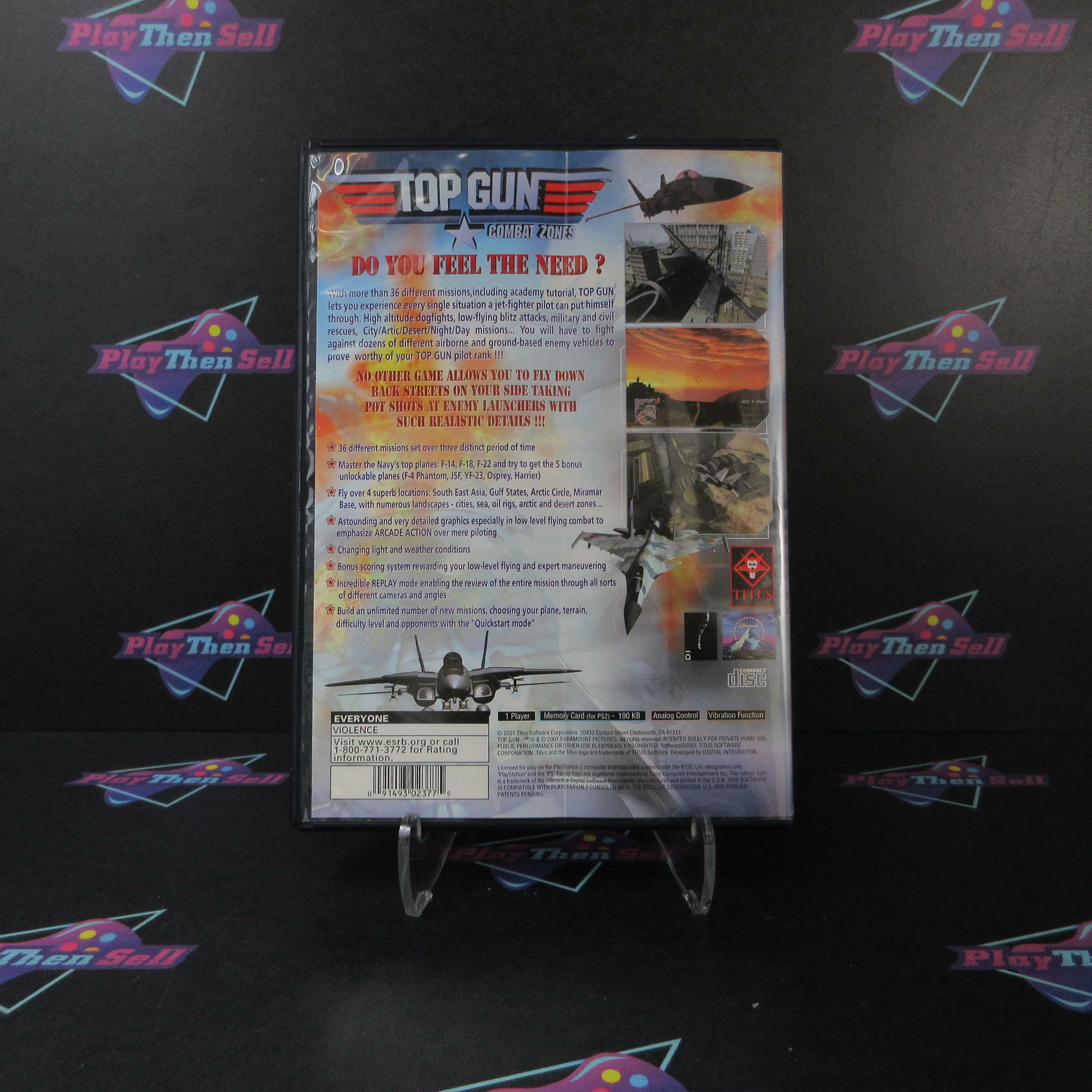 Top Gun PS2 PlayStation 2 AD/DD/NM - Very Good