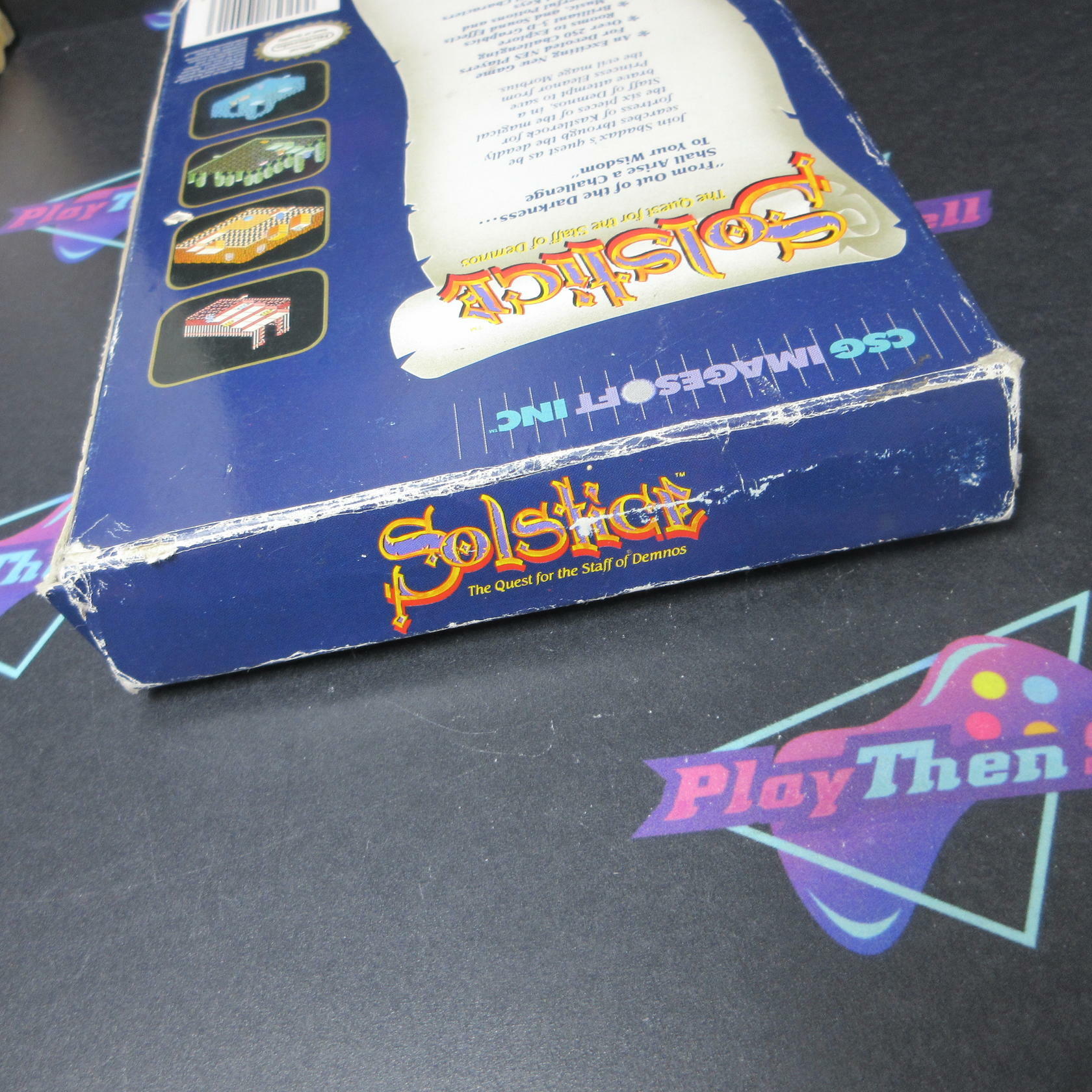 Solstice The Quest for the Staff of Demons NES +Box/Poster AD Authentic / Tested - Very Good