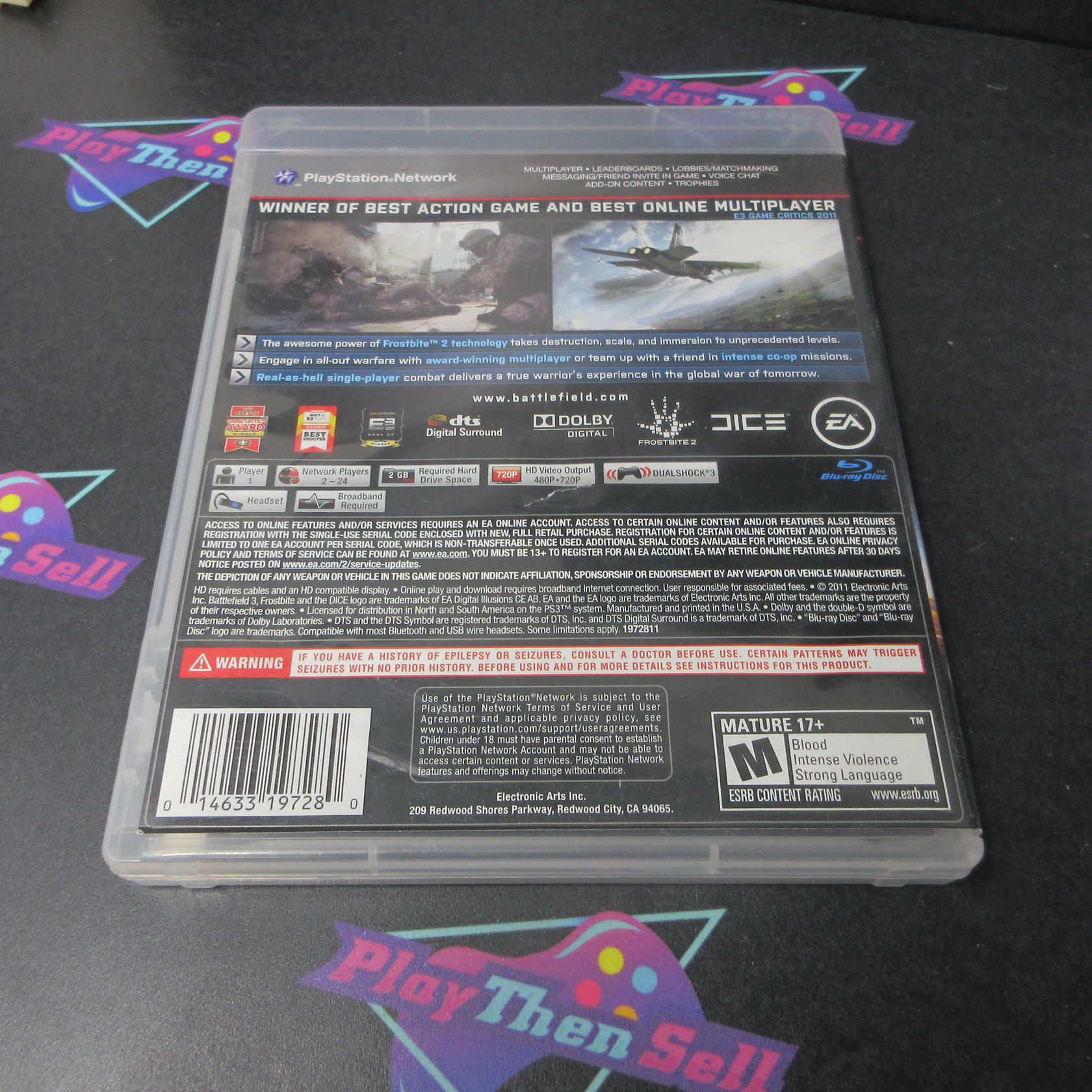 Battlefield 3 PS3 PlayStation 3 AD/DD Complete CIB - Very Good