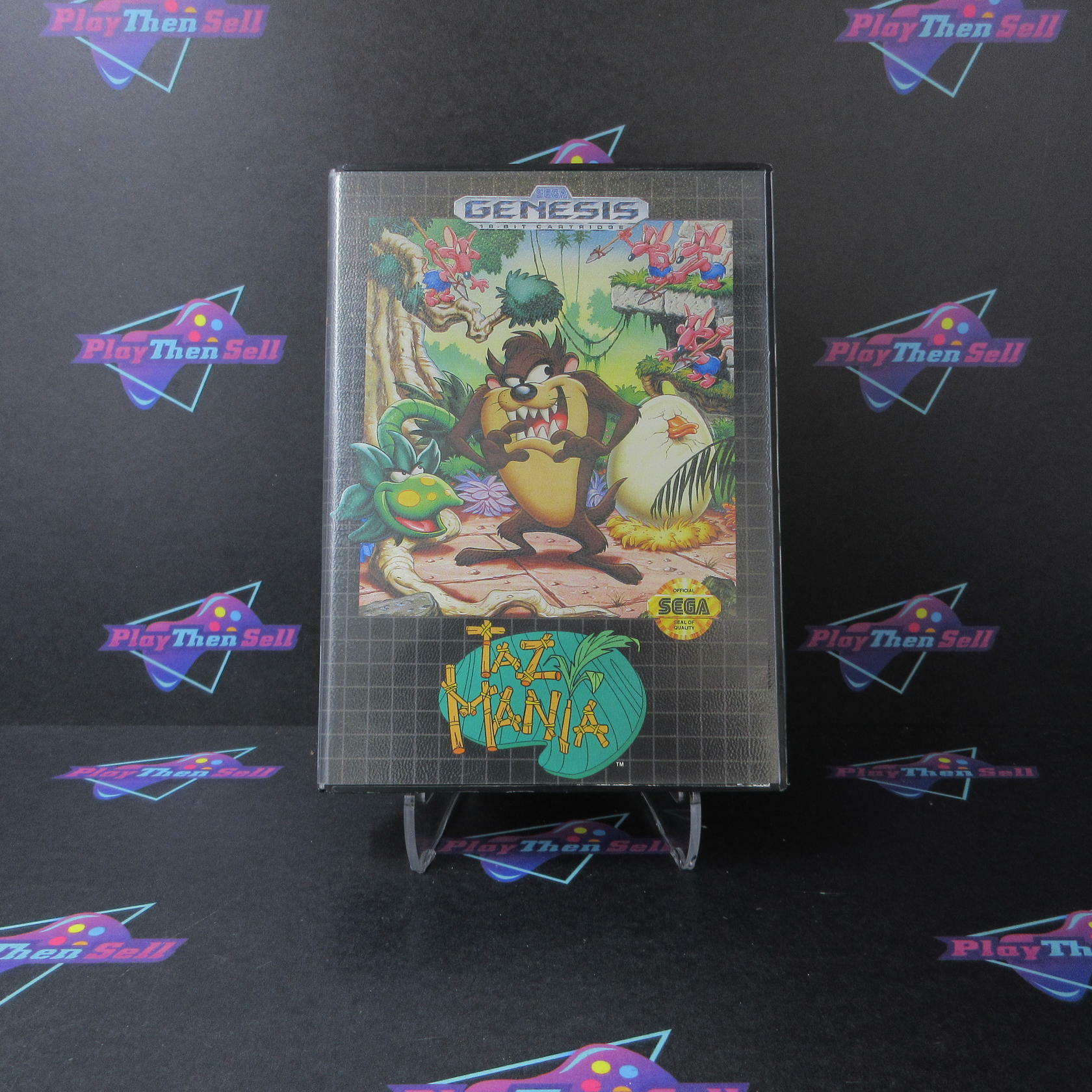 TazMania + Reg Card Sega Genesis Boxed CS Complete CIB - Very Good