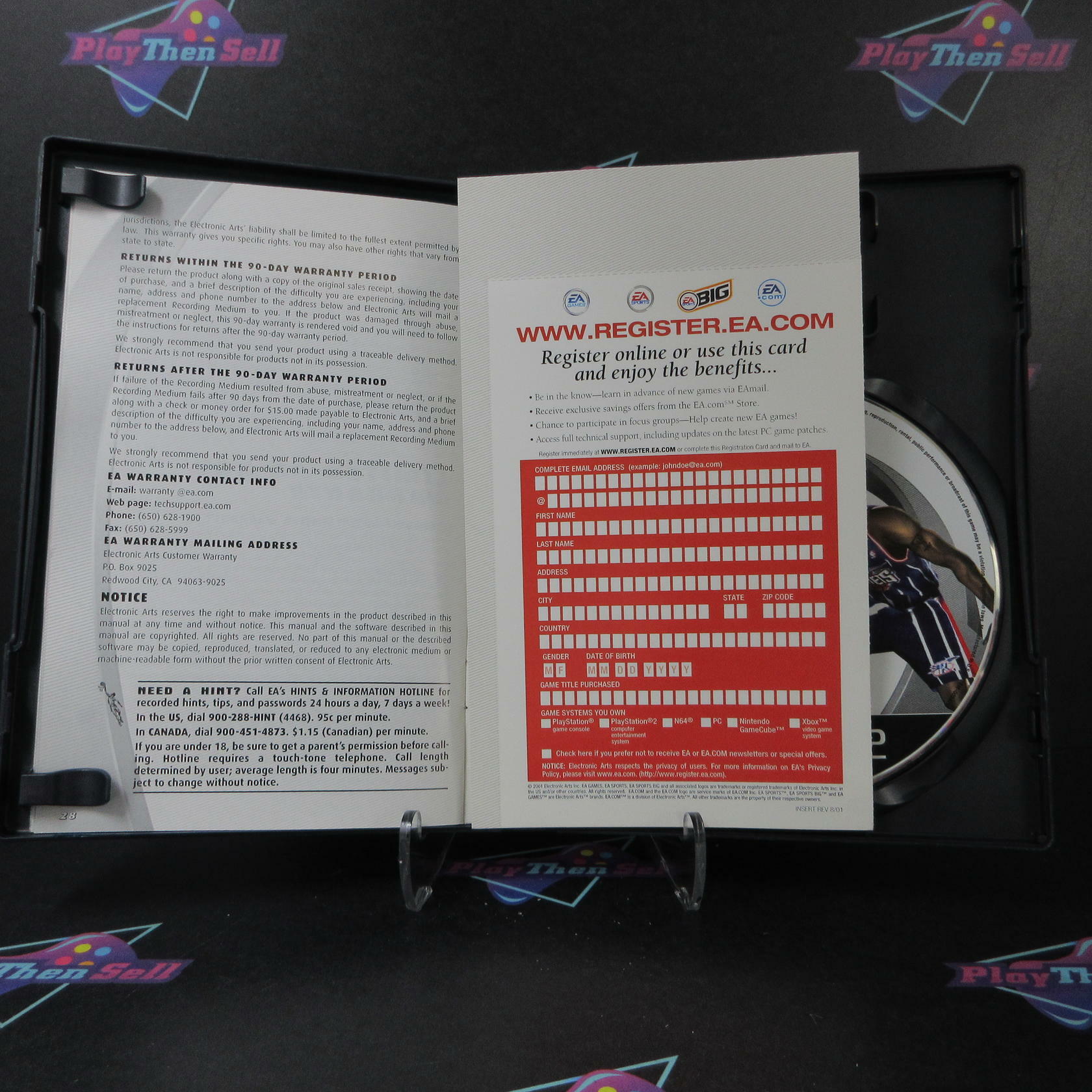 NBA Live 2002 + Reg Card PS2 PlayStation 2 MD Complete CIB - Very Good