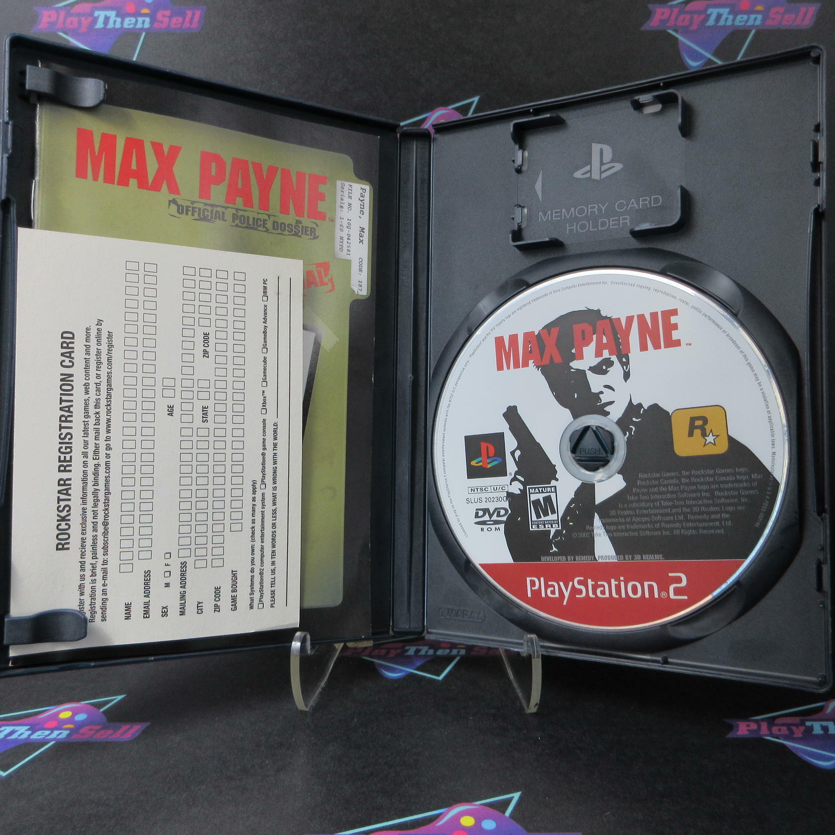 Max Payne PS2 PlayStation 2 GH + Reg Card - Like New