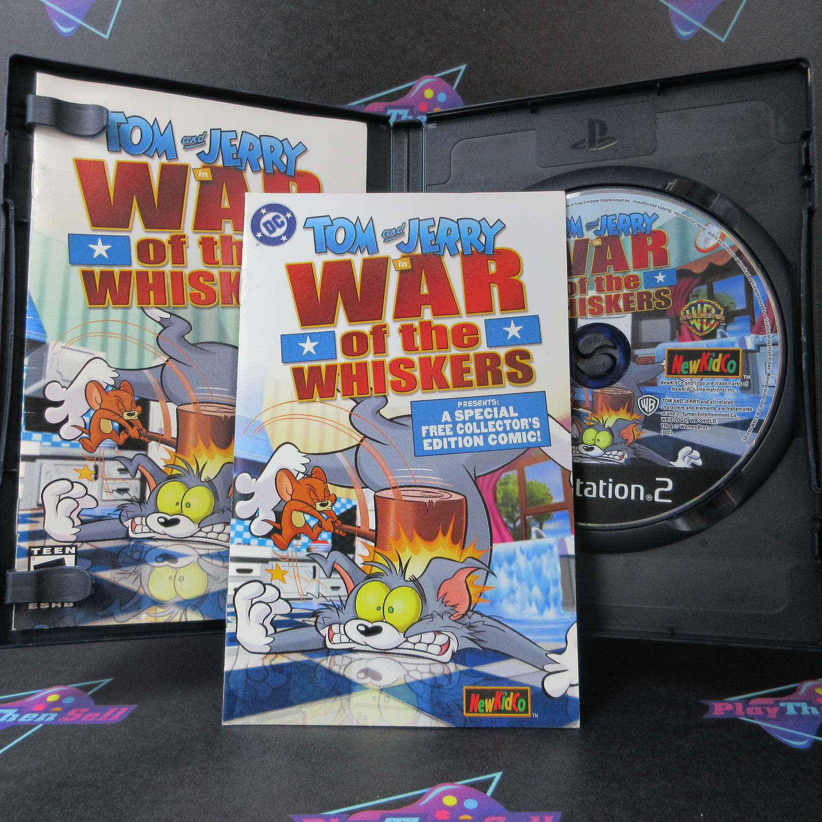 Tom and Jerry War of the Whiskers + Reg Card / Comic PS2 AD Complete - Very Good
