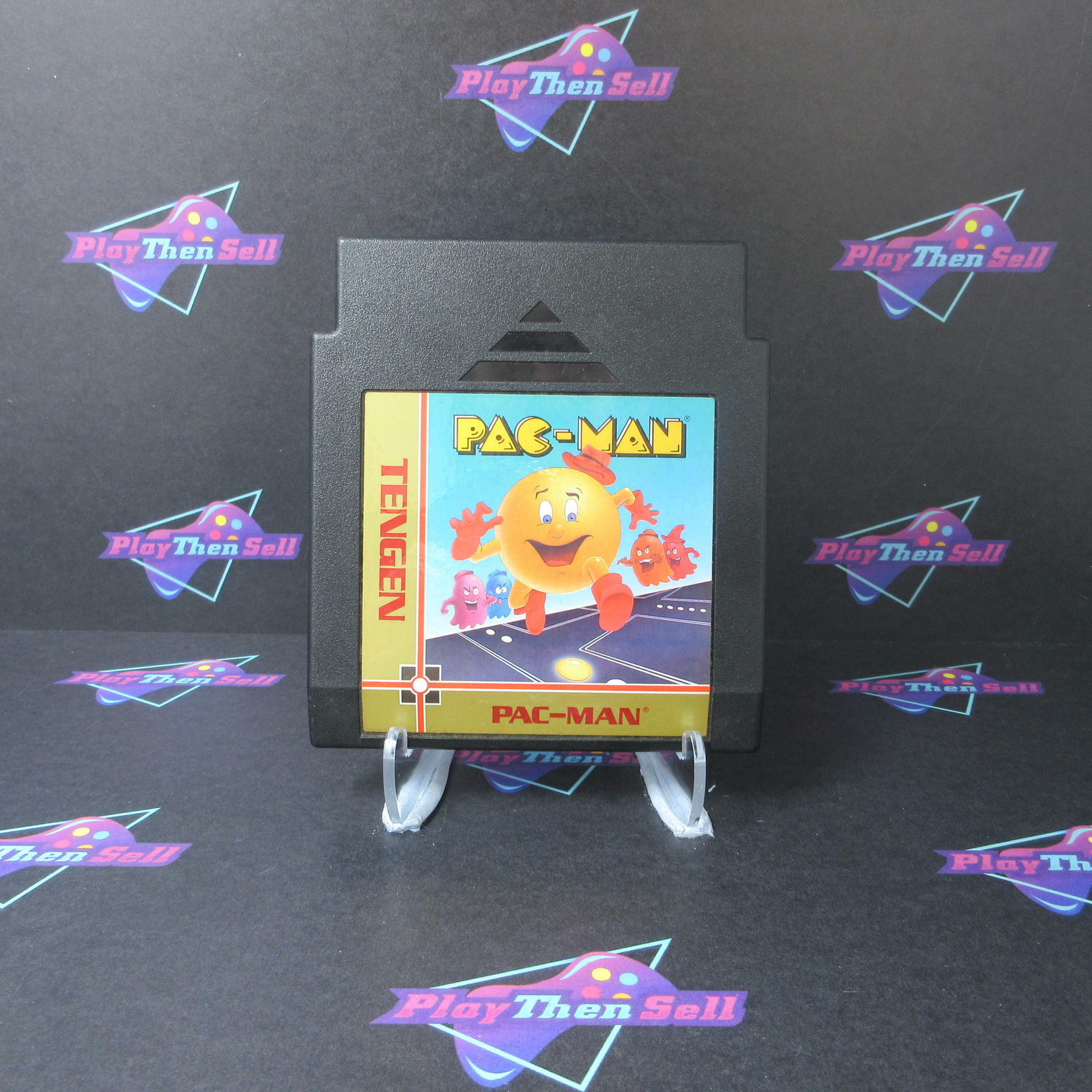 Pac-Man Tengen Nintendo NES Cartridge Manual And Dust Cover Authentic / Tested - Very Good