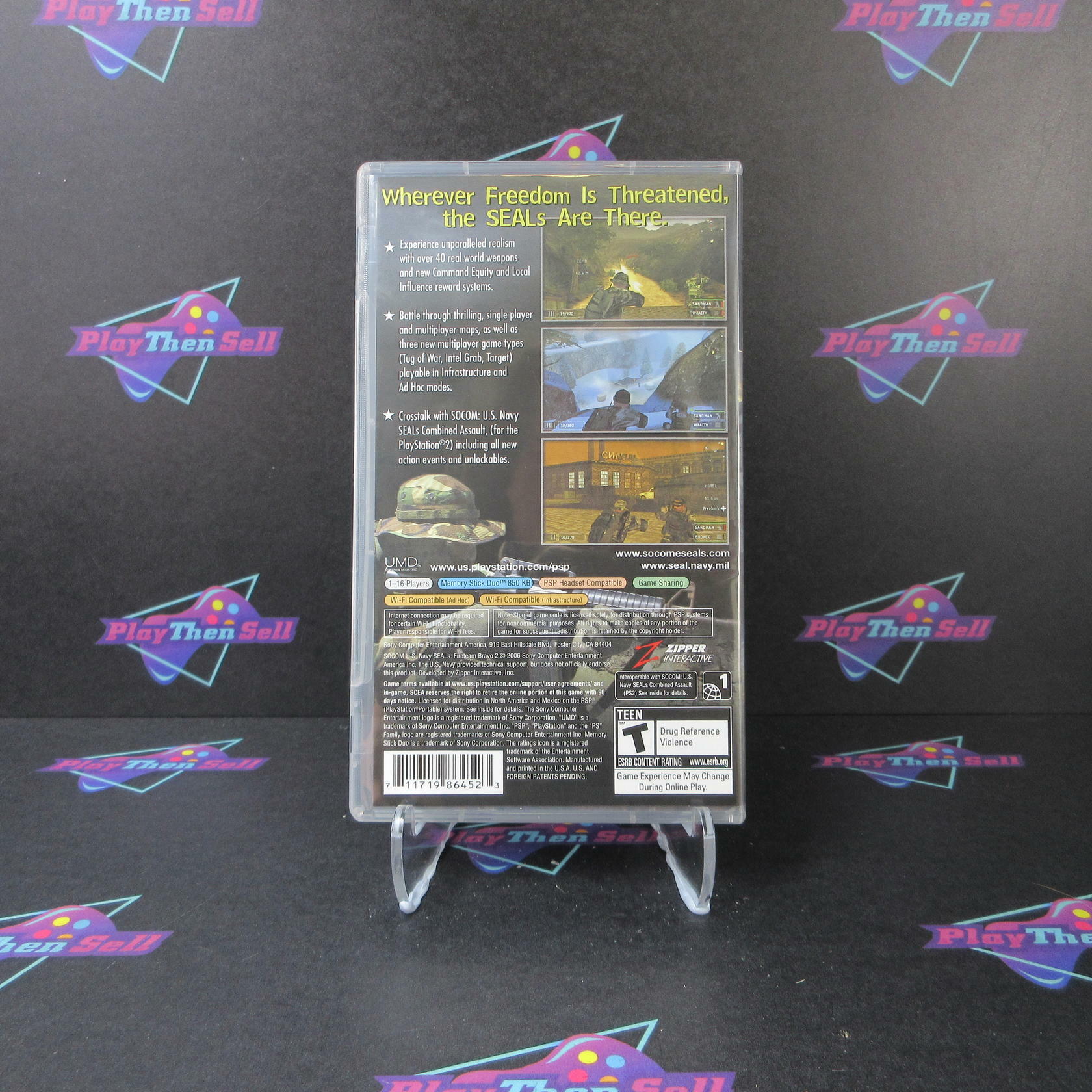SOCOM US Navy Seals Fireteam Bravo 2 Clear UMD Sony PSP + Reg Card - Like New