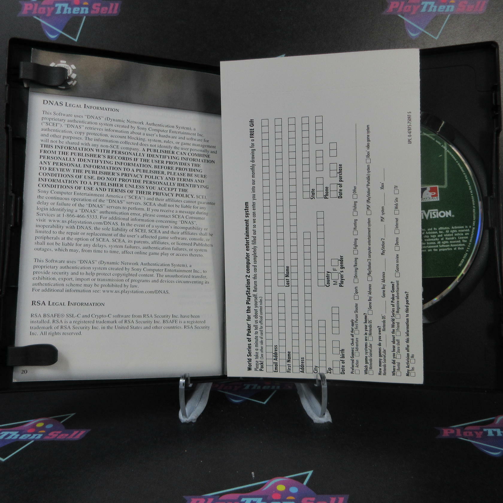 World Series of Poker PS2 PlayStation 2 + Sleeve / Reg Card - Like New
