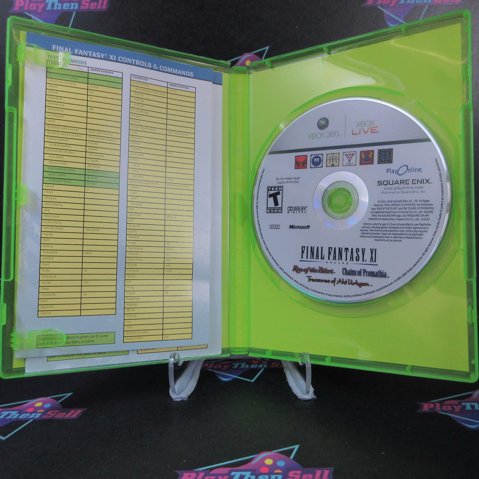 Final Fantasy XI Online Rise, Chains, Treasures Xbox 360 + Reg Card - Like New