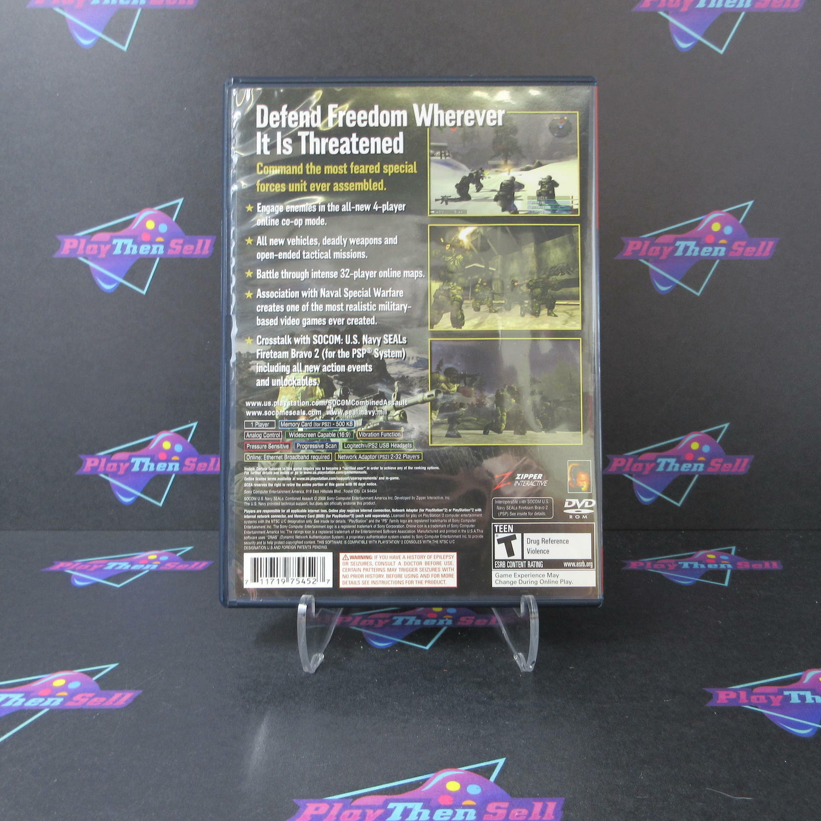 SOCOM US Navy Seals Combined Assault PS2 PlayStation 2 GH + Reg Card - Like New