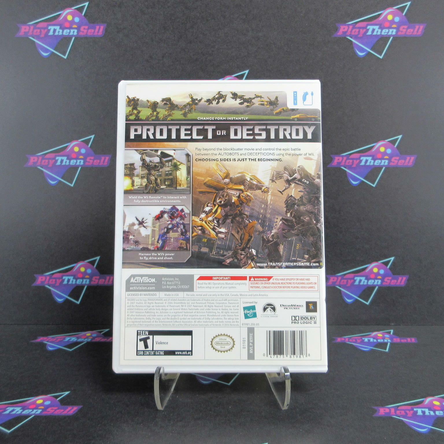 Transformers the Game Nintendo Wii - Very Good