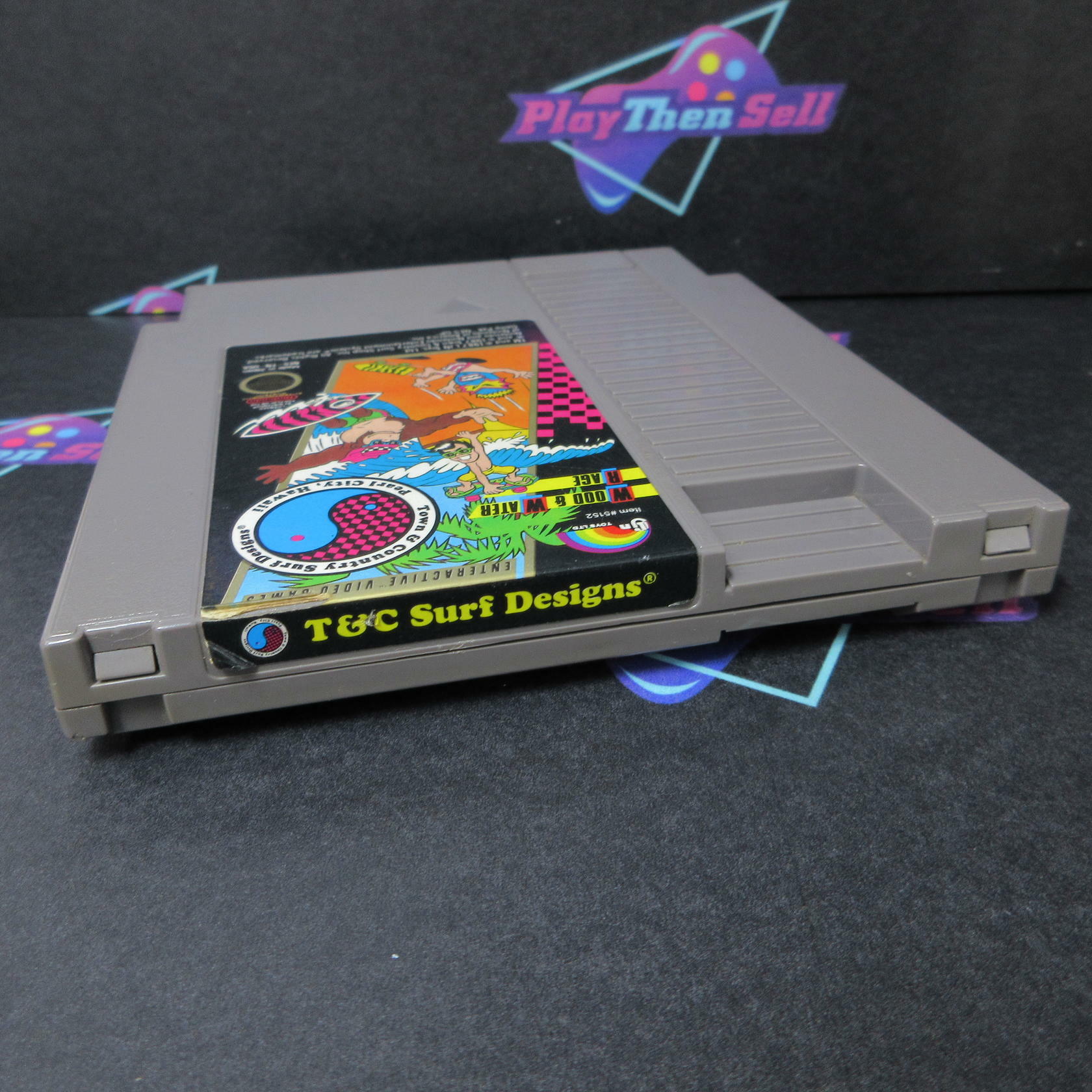 T & C Surf Designs Wood & Water Rage NES AD Nintendo Cart Only Authentic - Very Good